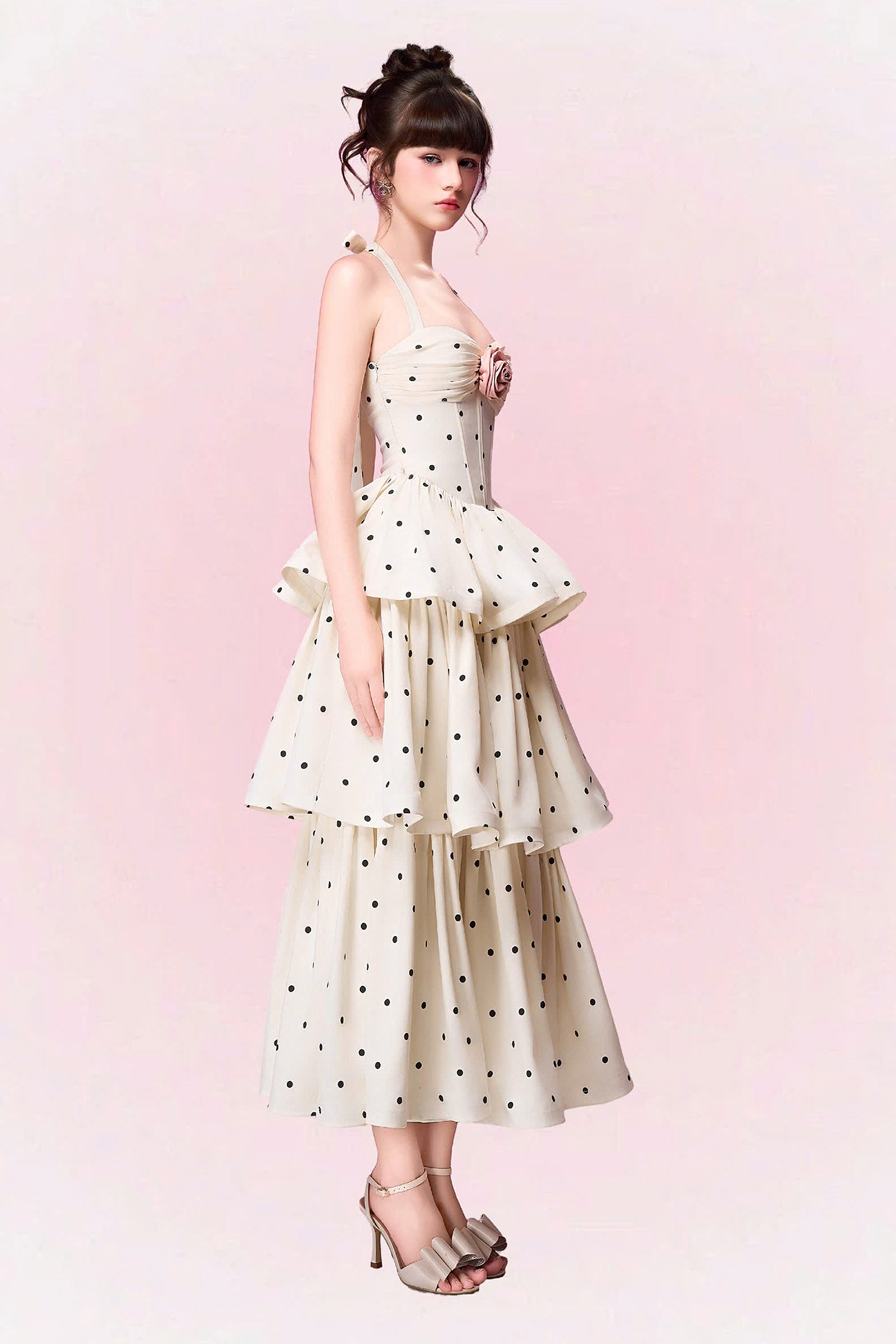 Hazel Halter Applique Midi Dress 5