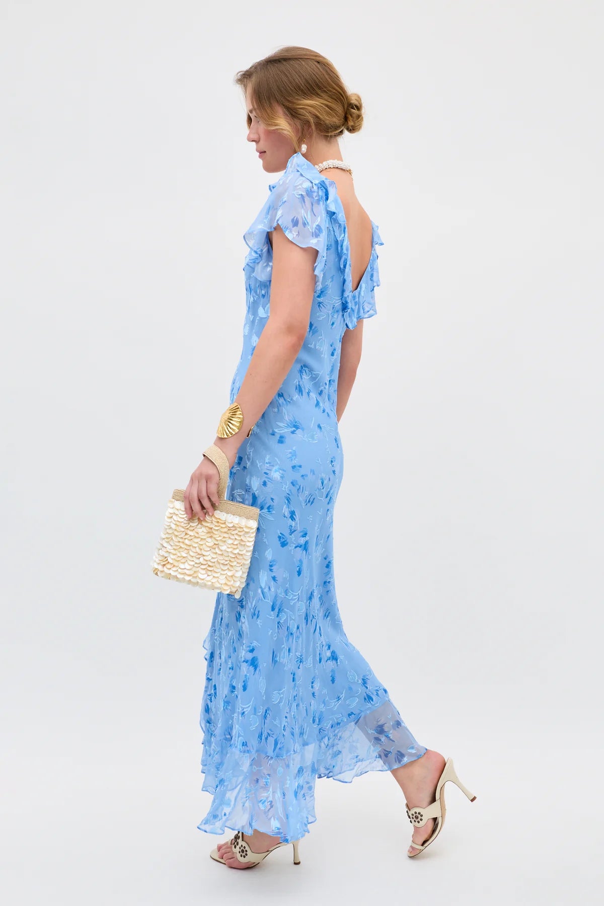 Meadow Silk-Satin Devoré Midi Dress