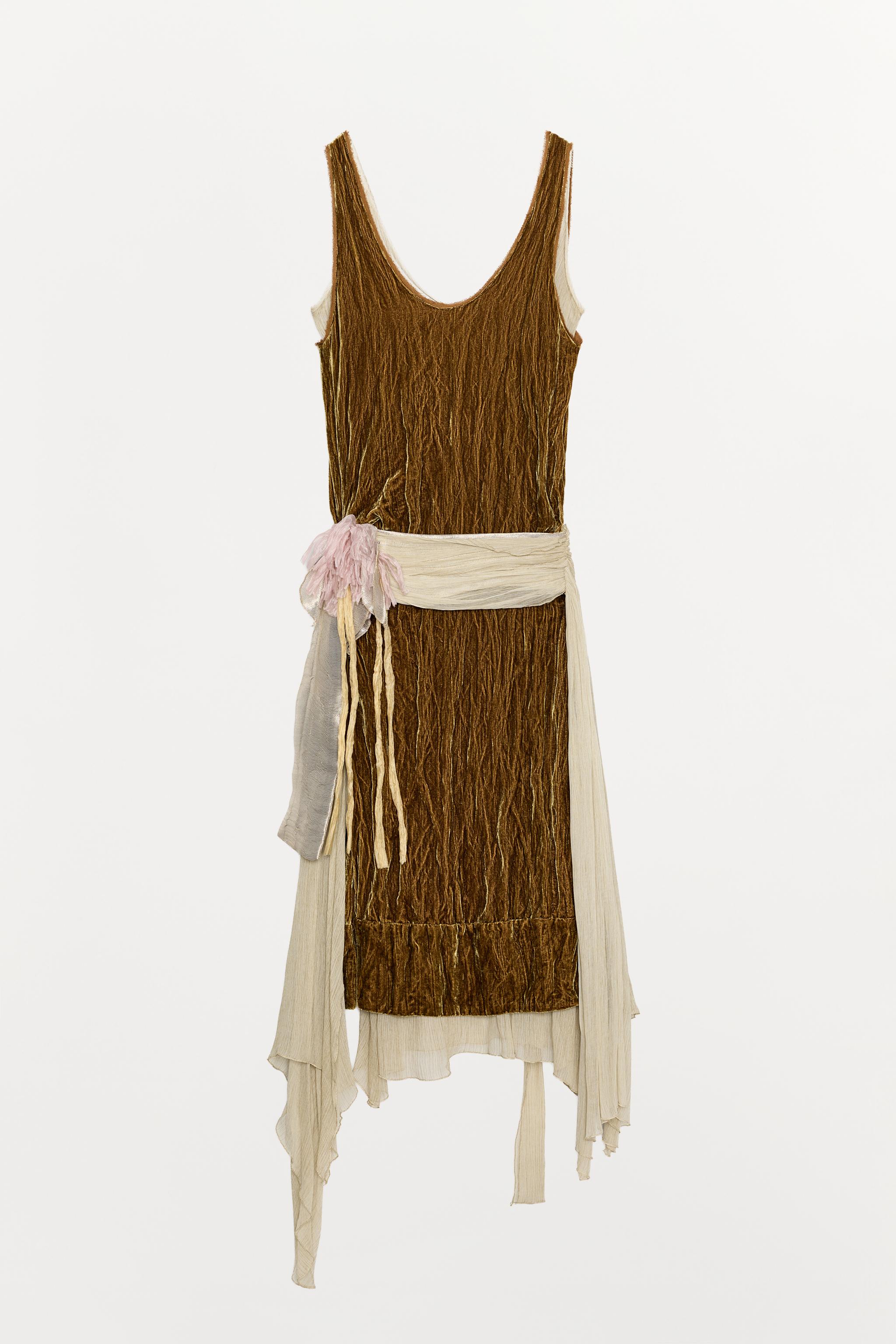 ZW COLLECTION VELVET SASH MIDI DRESS