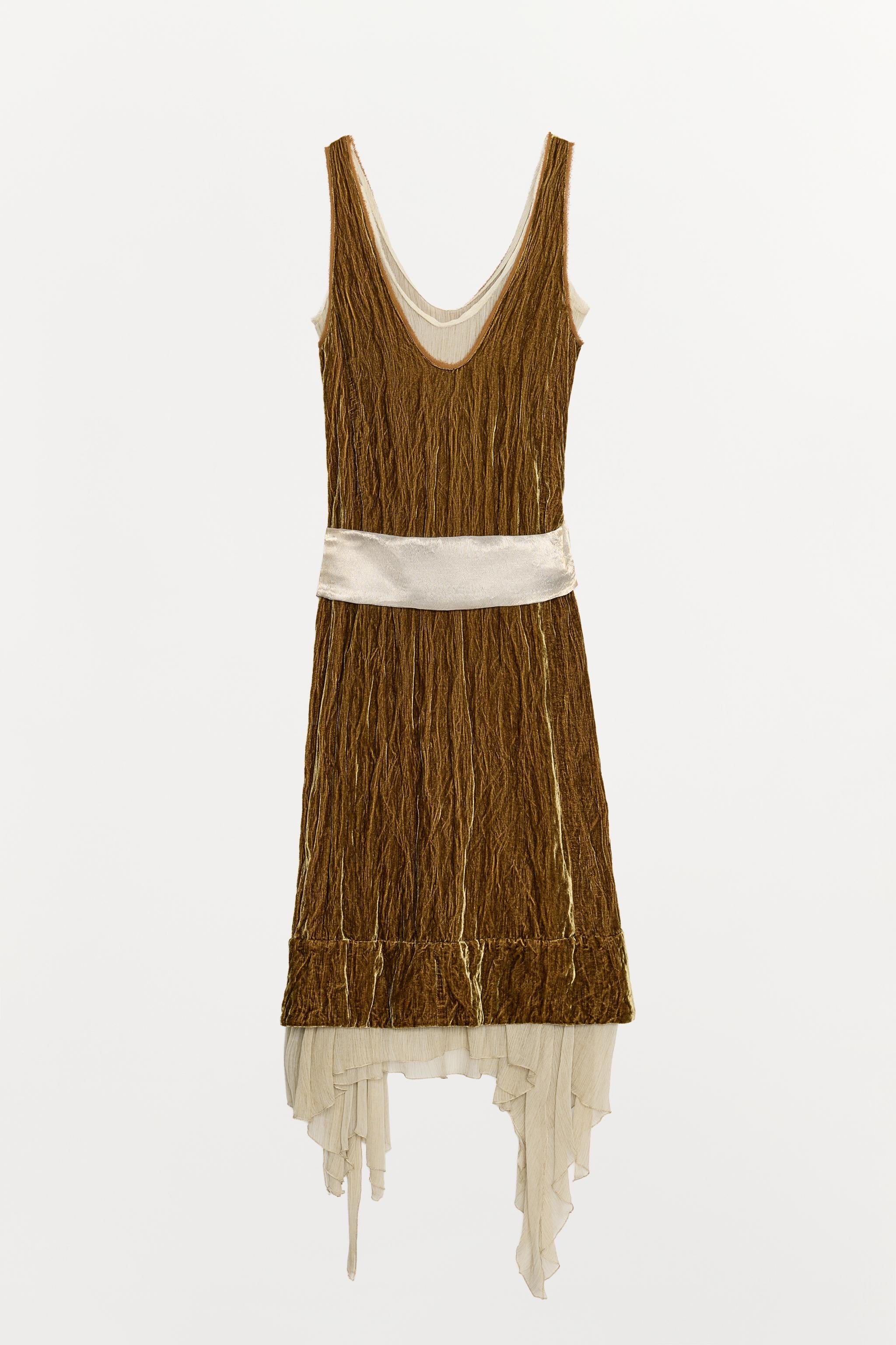 ZW COLLECTION VELVET SASH MIDI DRESS