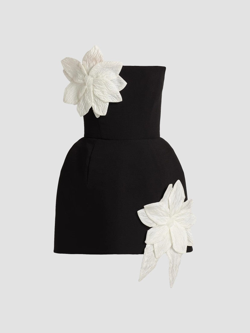 Maraya Jasmine Floral-Appliqué Fit &amp; Flare Minidress