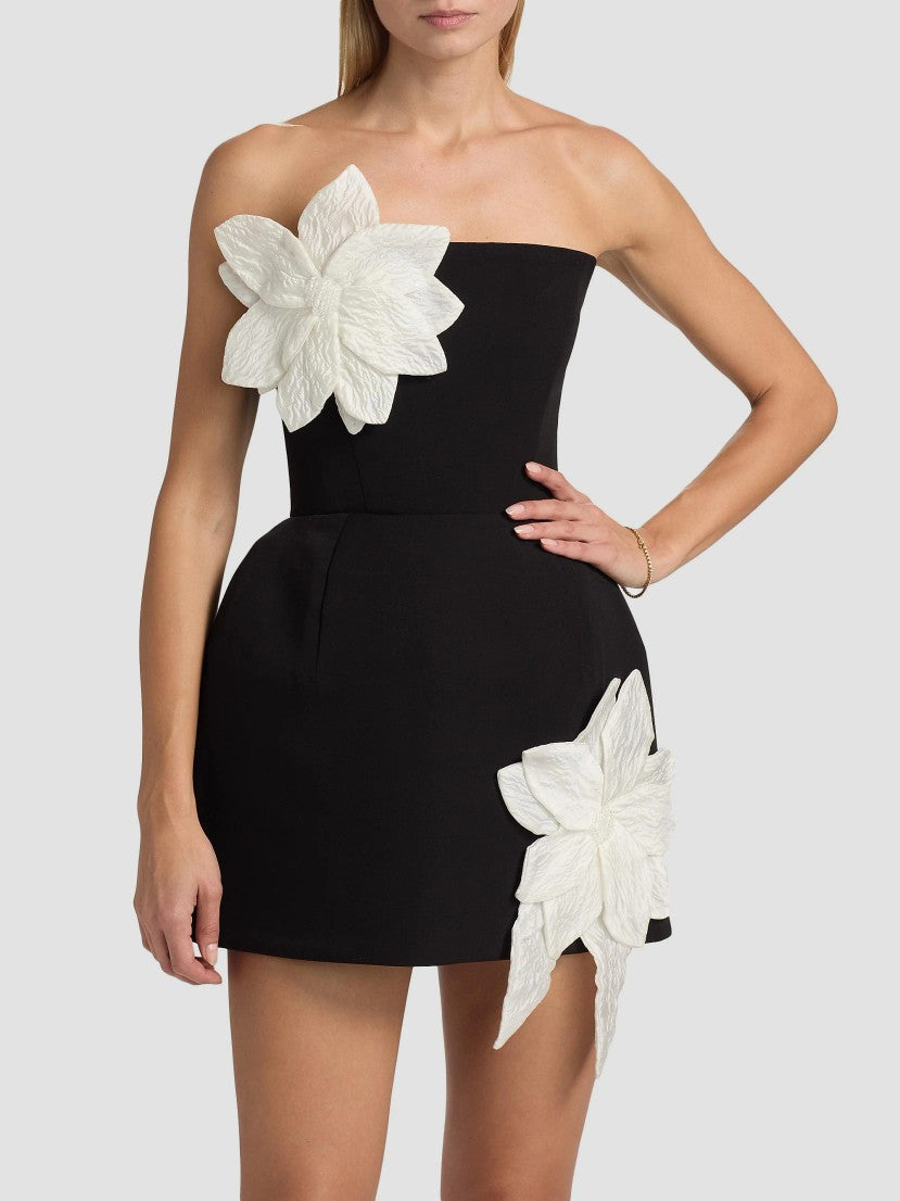 Maraya Jasmine Floral-Appliqué Fit &amp; Flare Minidress