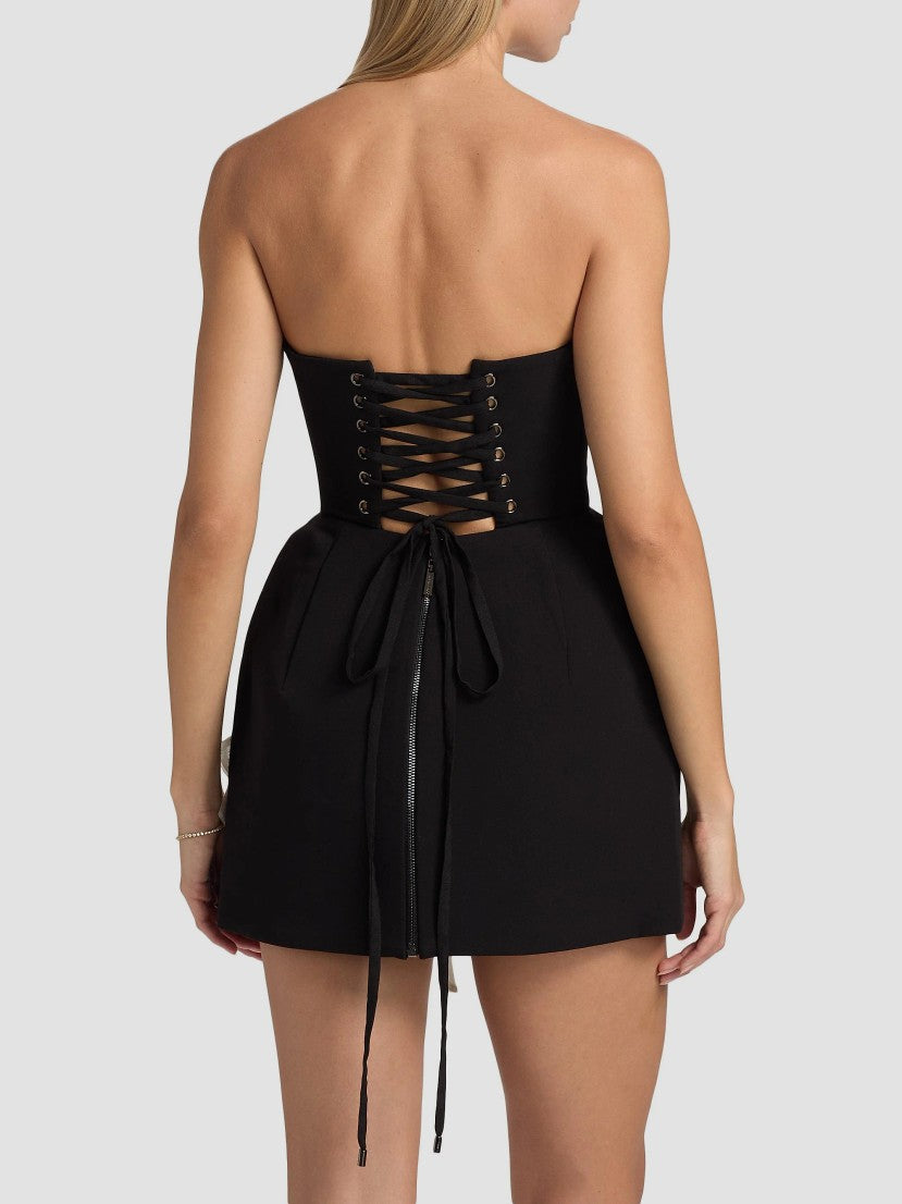 Maraya Jasmine Floral-Appliqué Fit &amp; Flare Minidress