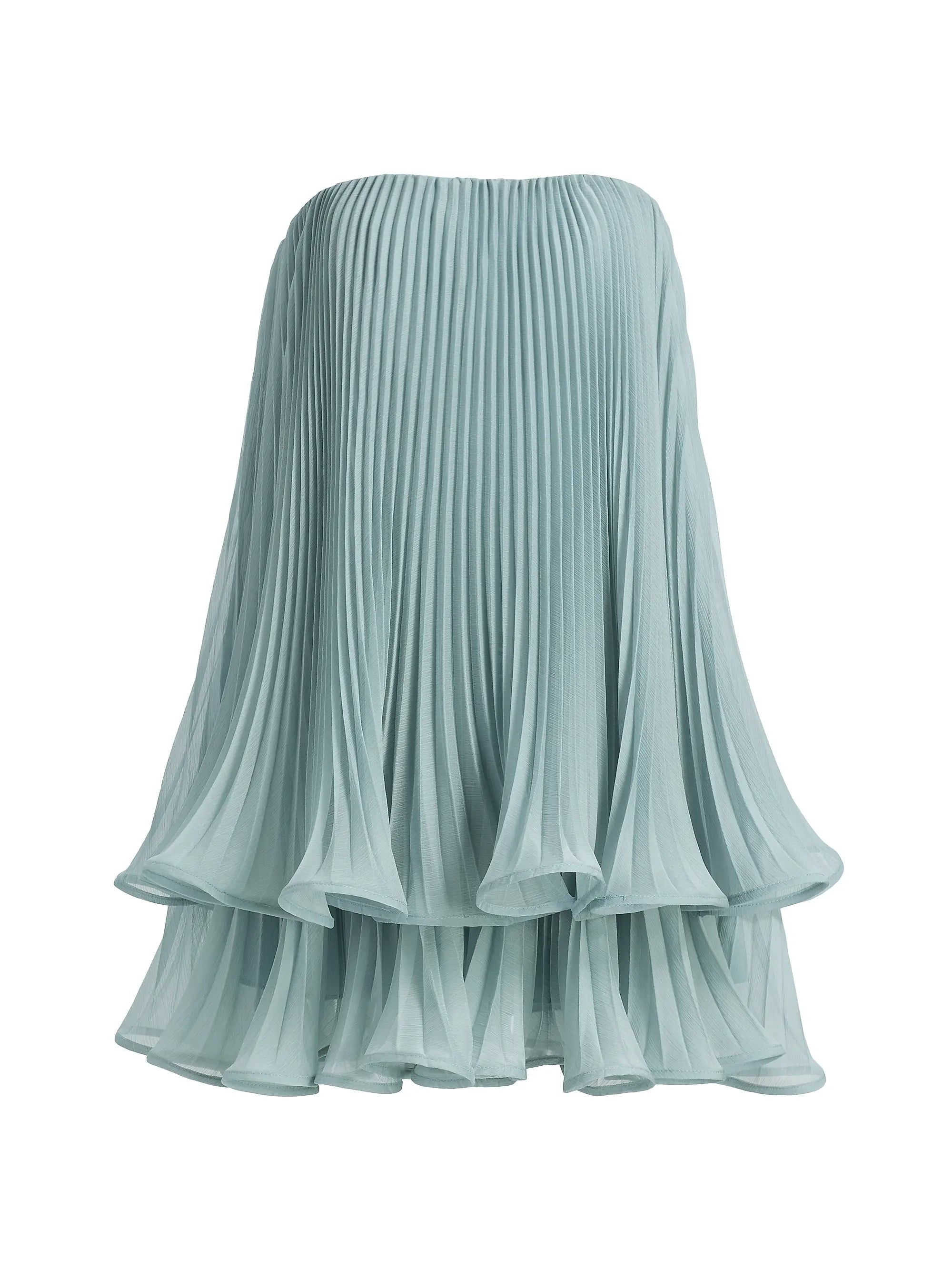 Dalia Pleated Strapless Babydoll Minidress