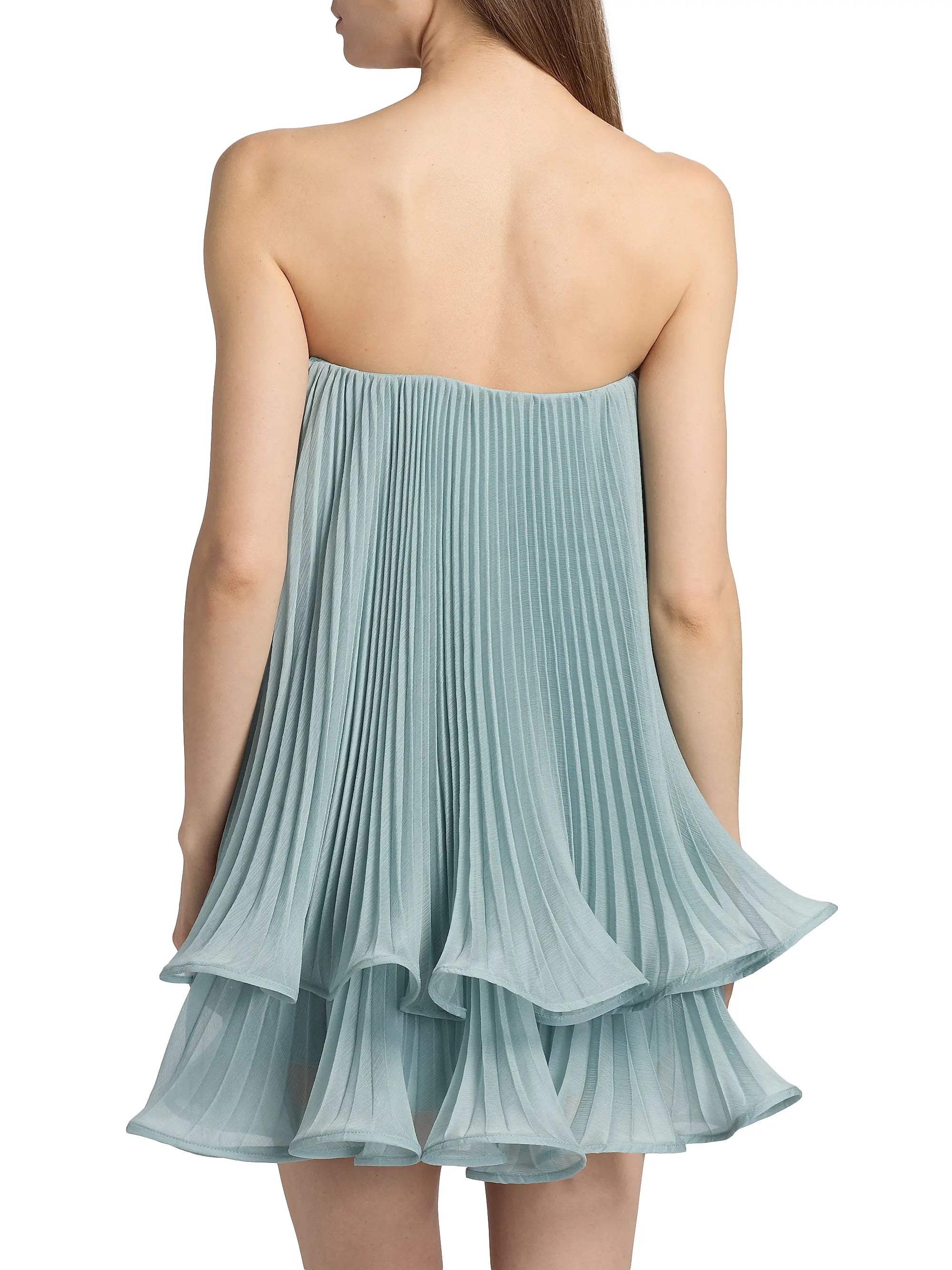 Dalia Pleated Strapless Babydoll Minidress