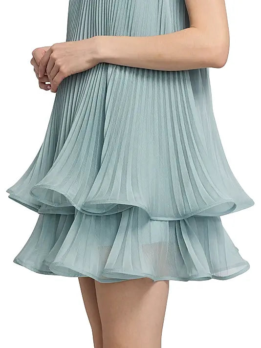 Dalia Pleated Strapless Babydoll Minidress