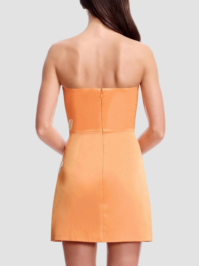 Camilla Beaded Satin Strapless Minidress