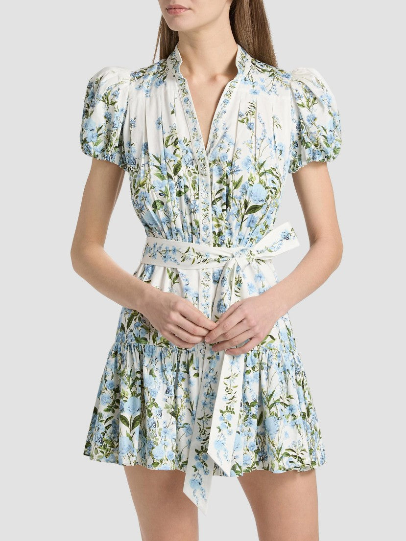 ALICE + OLIVIA Cora Floral Cotton Tiered Minidress | Saks Fifth Avenue