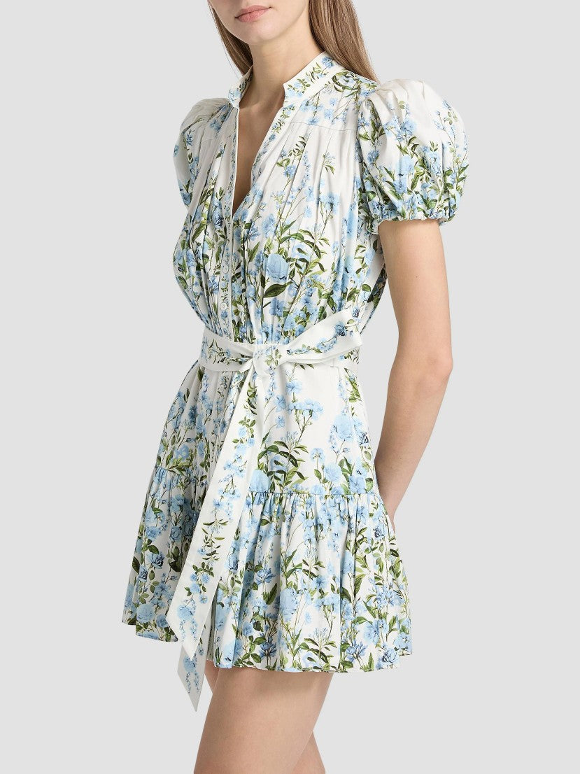 ALICE + OLIVIA Cora Floral Cotton Tiered Minidress | Saks Fifth Avenue