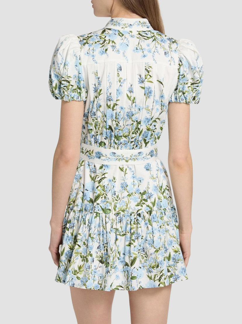 ALICE + OLIVIA Cora Floral Cotton Tiered Minidress | Saks Fifth Avenue