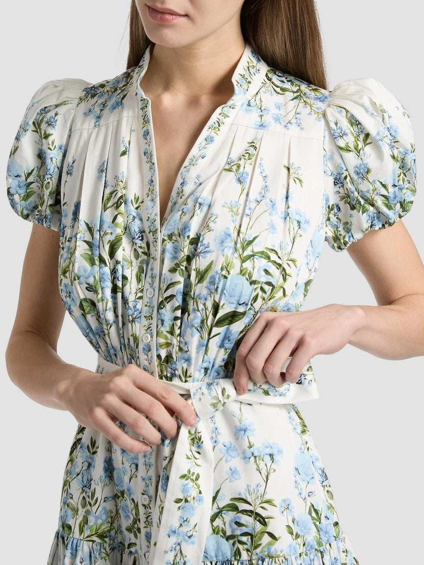 ALICE + OLIVIA Cora Floral Cotton Tiered Minidress | Saks Fifth Avenue