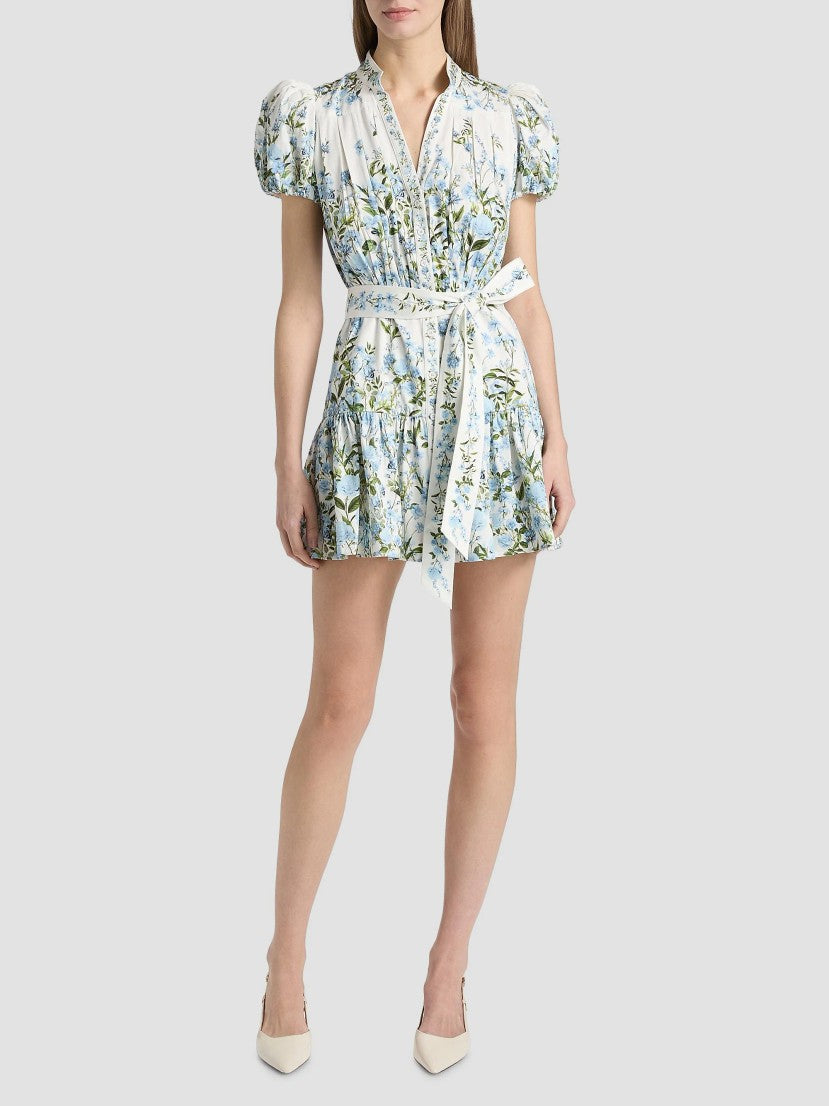 ALICE + OLIVIA Cora Floral Cotton Tiered Minidress | Saks Fifth Avenue