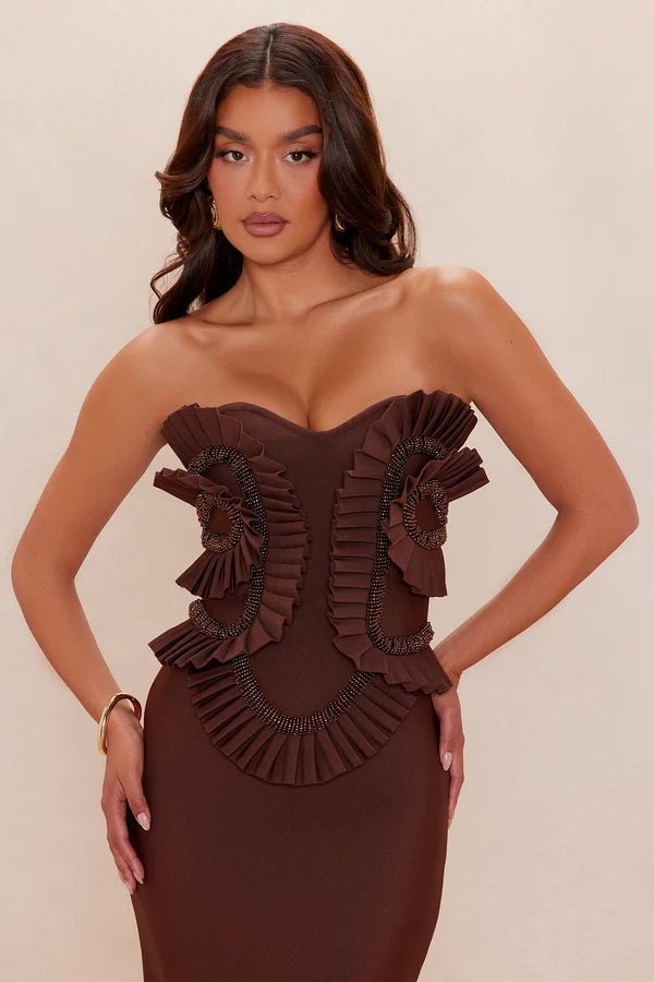 Jade Beaded Bandage Maxi Dress