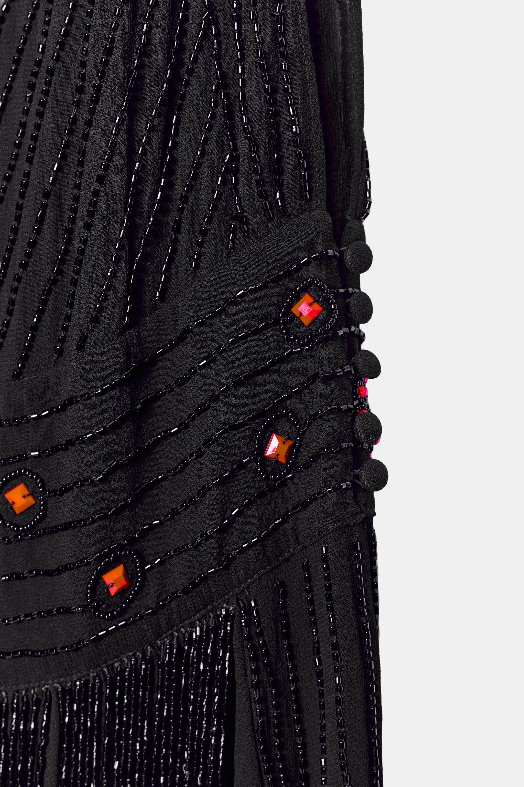 ZW COLLECTION ASYMMETRIC BEADED FRINGE DRESS