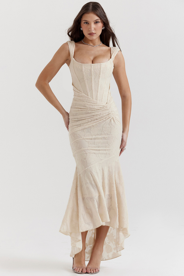 Keylows Cream Lace Corset Dress