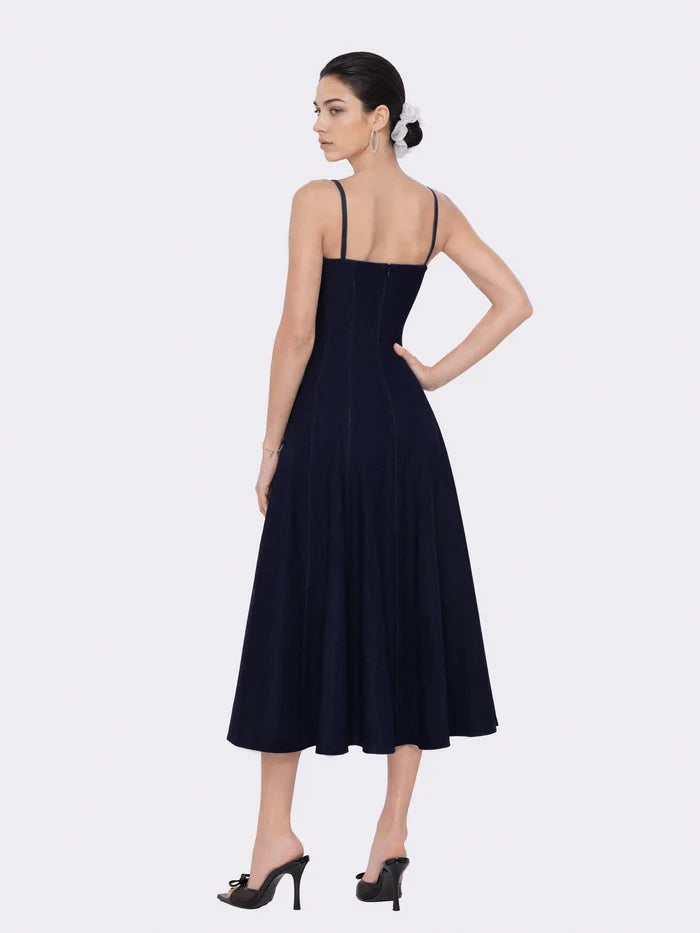 Heidi Corset Blue Denim Dress | Nana Jacqueline