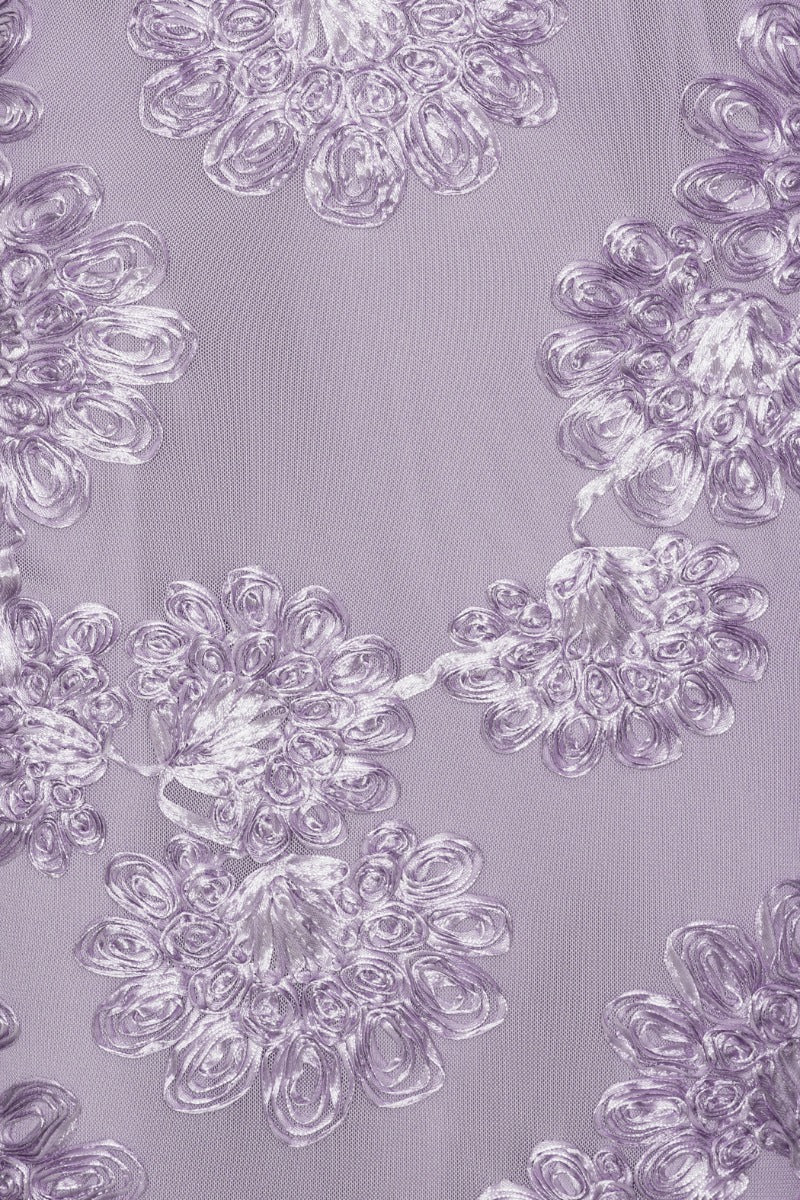 3d Mesh Maxi Dress Purple