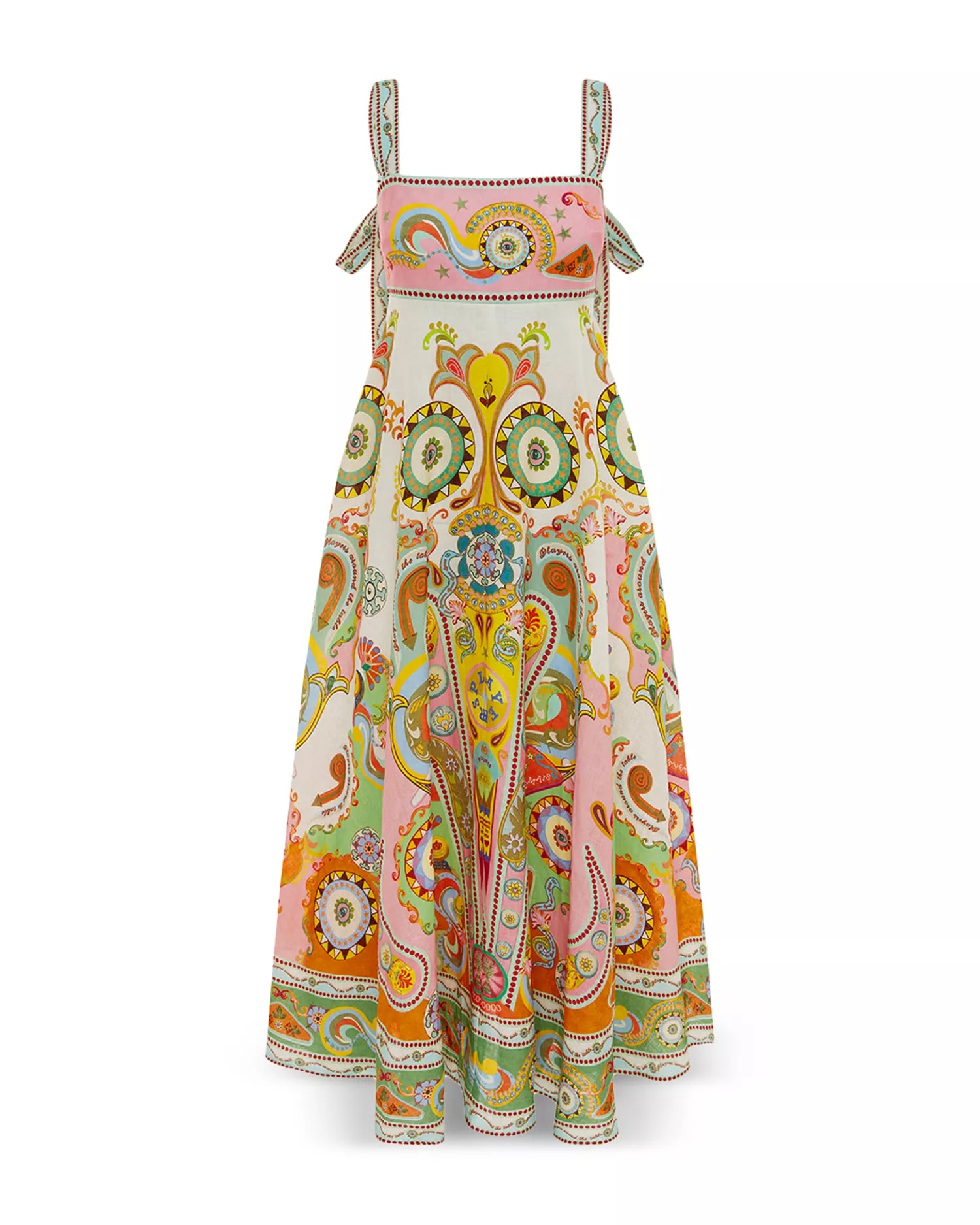 Pinball Empire Waist Linen Midi Dress