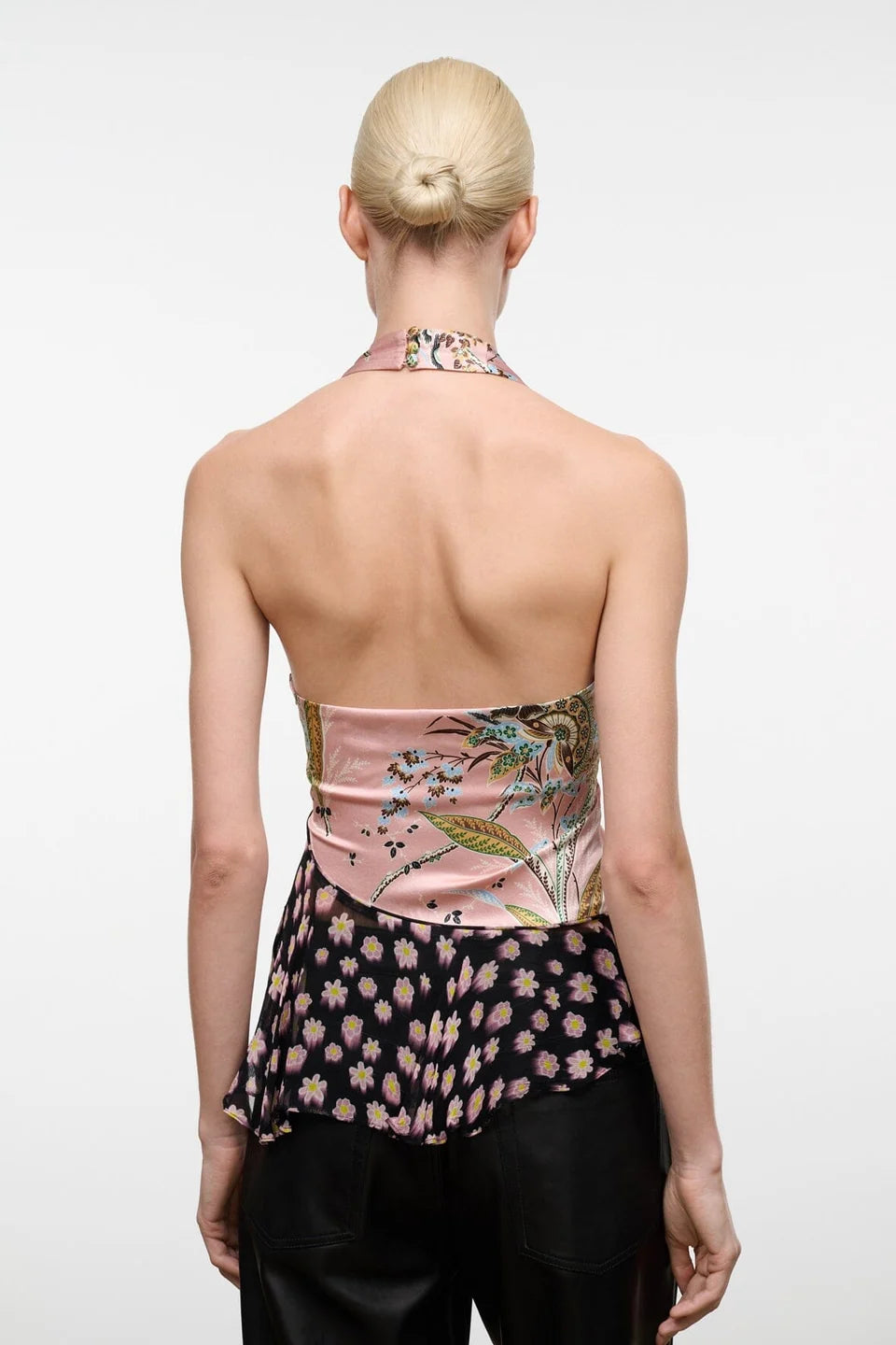 STAUD MAEVA SILK TOP TAPESTRY ROSE MULTI
