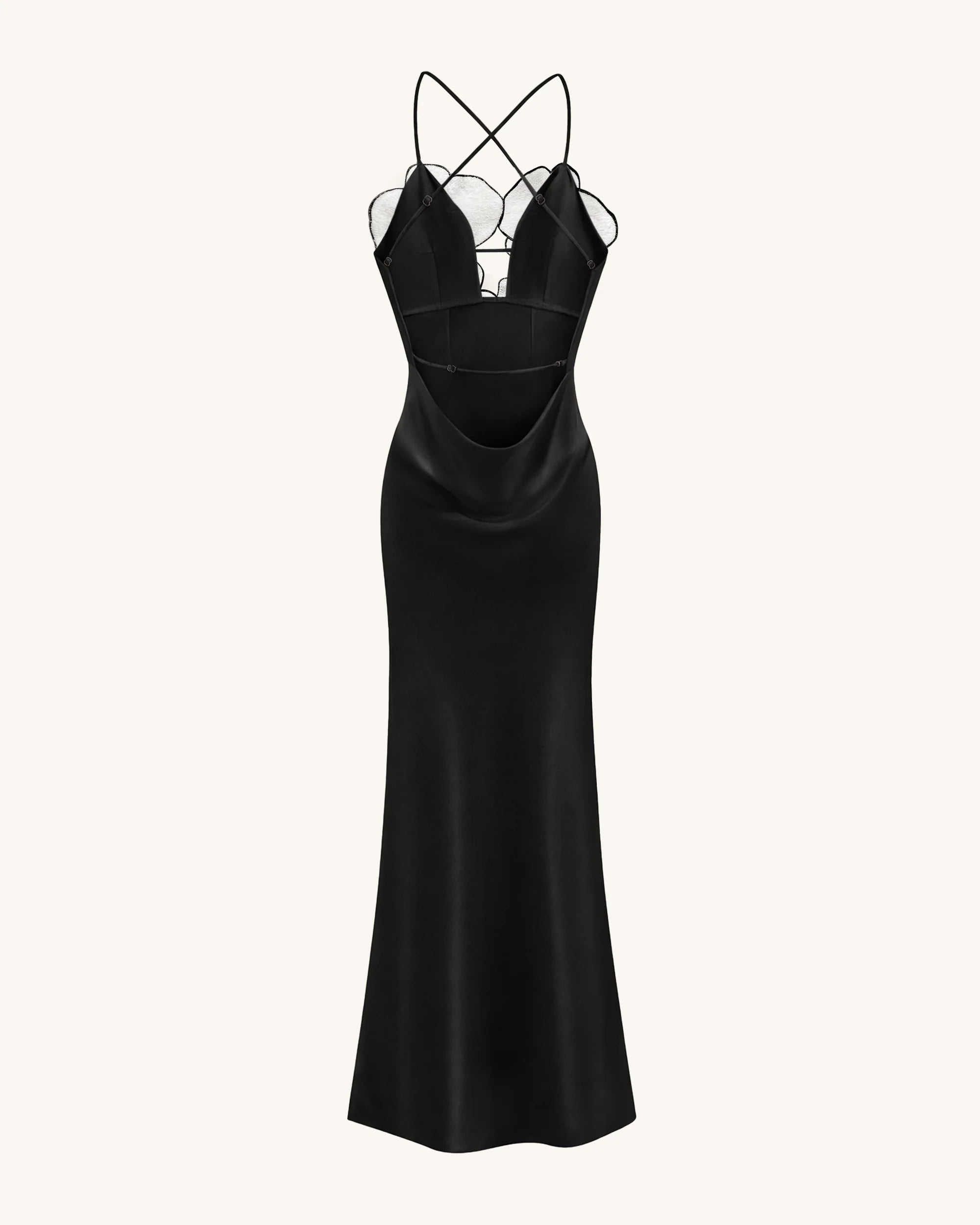 Orchid Embroidered Dress – Black/White