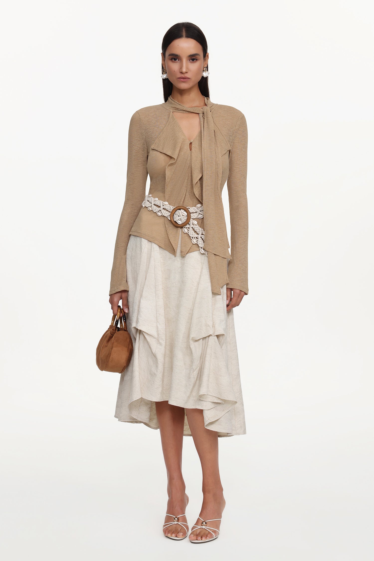 Kezia Elegant Flowy Woven Top And Skirt Set	