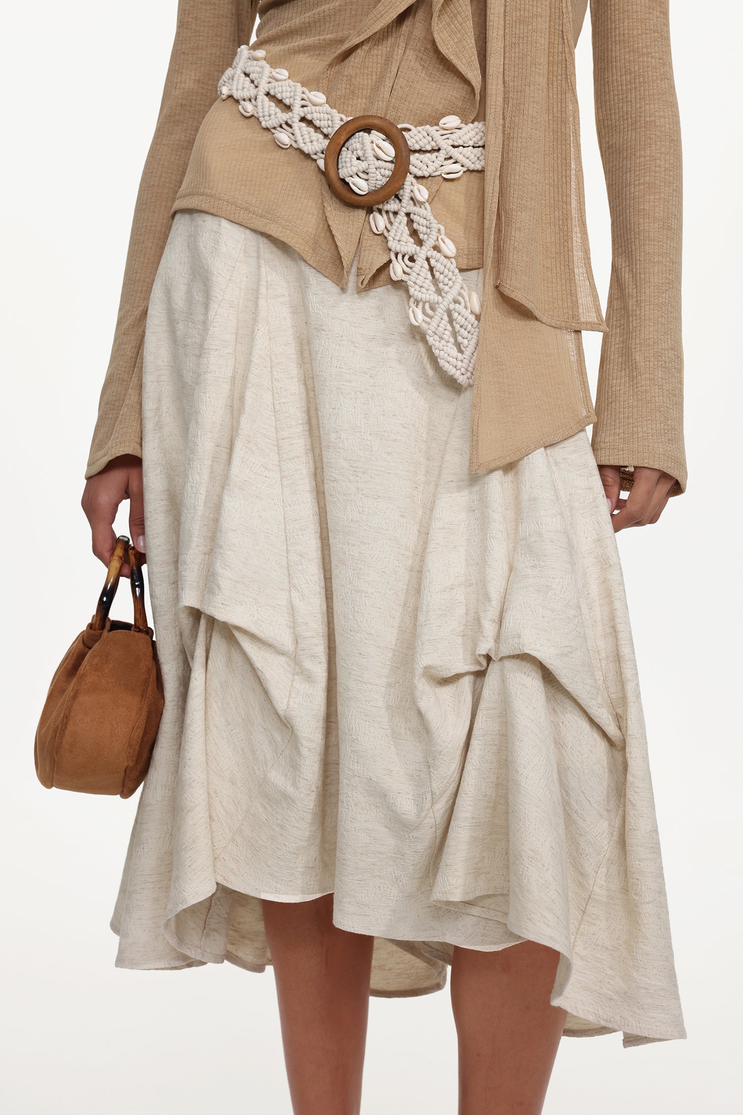 Kezia Elegant Flowy Woven Top And Skirt Set	