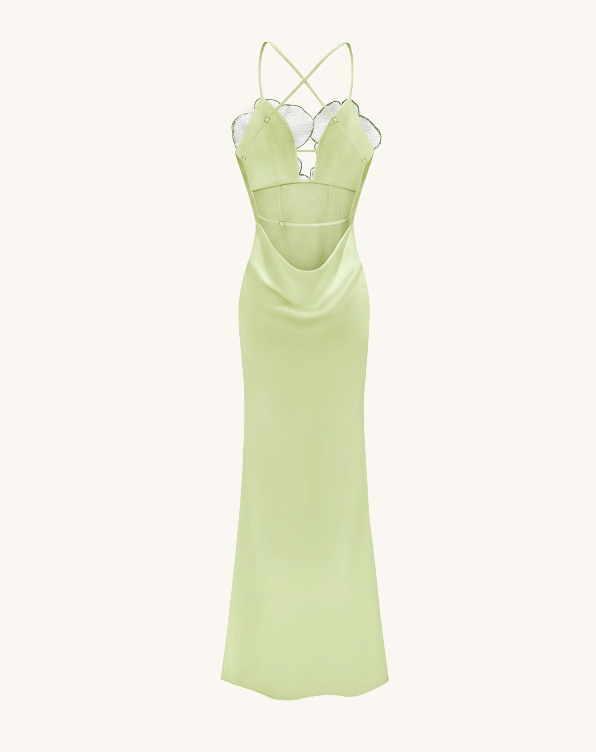 Orchid Embroidered Dress - Light Green/Ivory