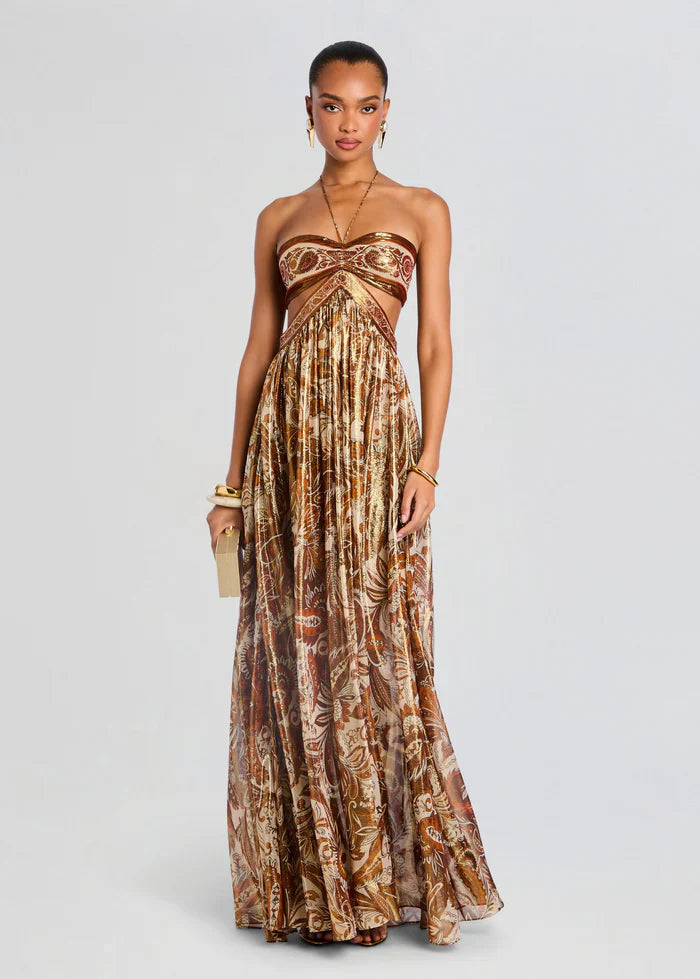 Kimmy Dress Terracotta Paisley