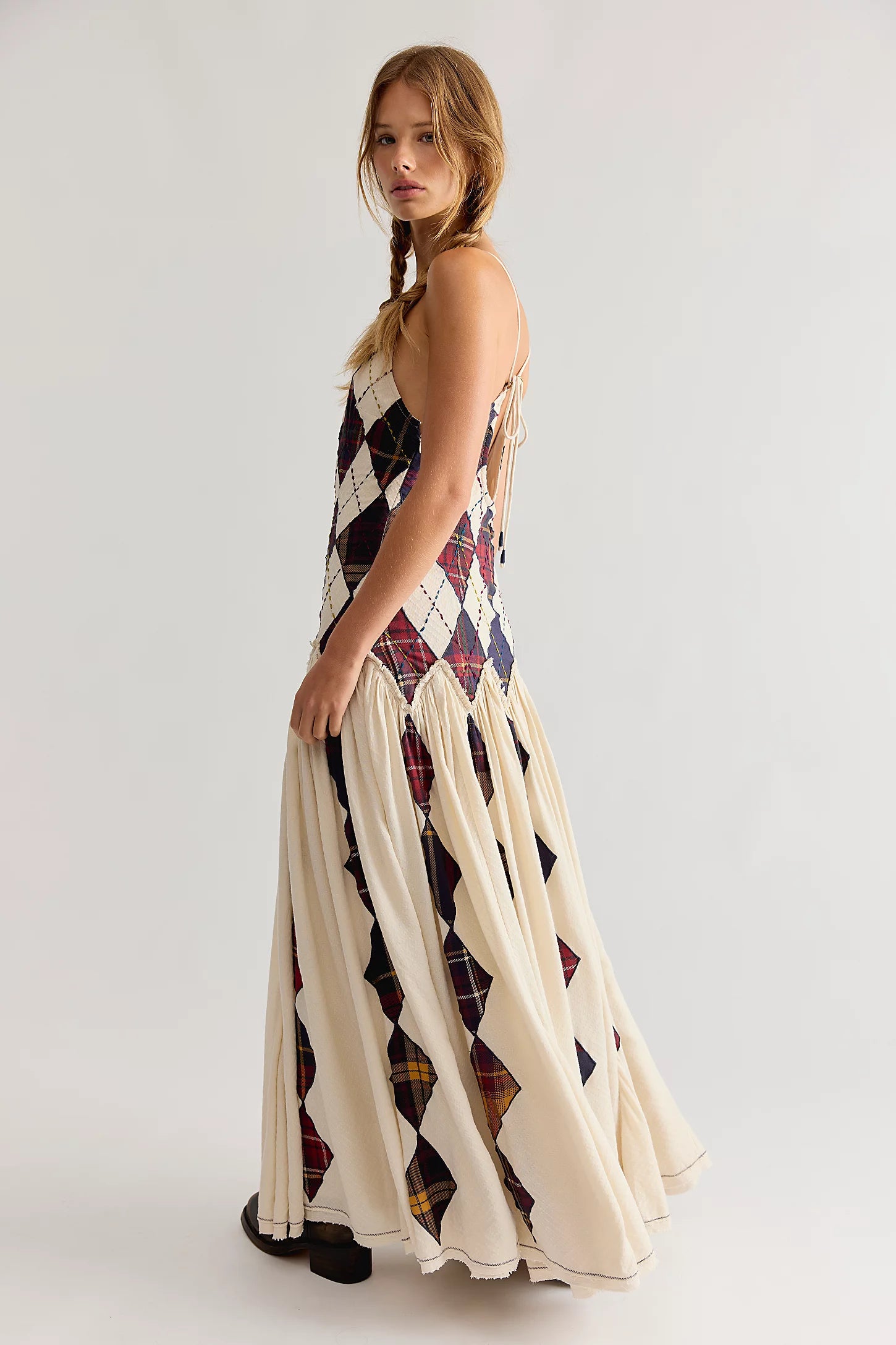 Amara Argyle Patched Maxi Dress
