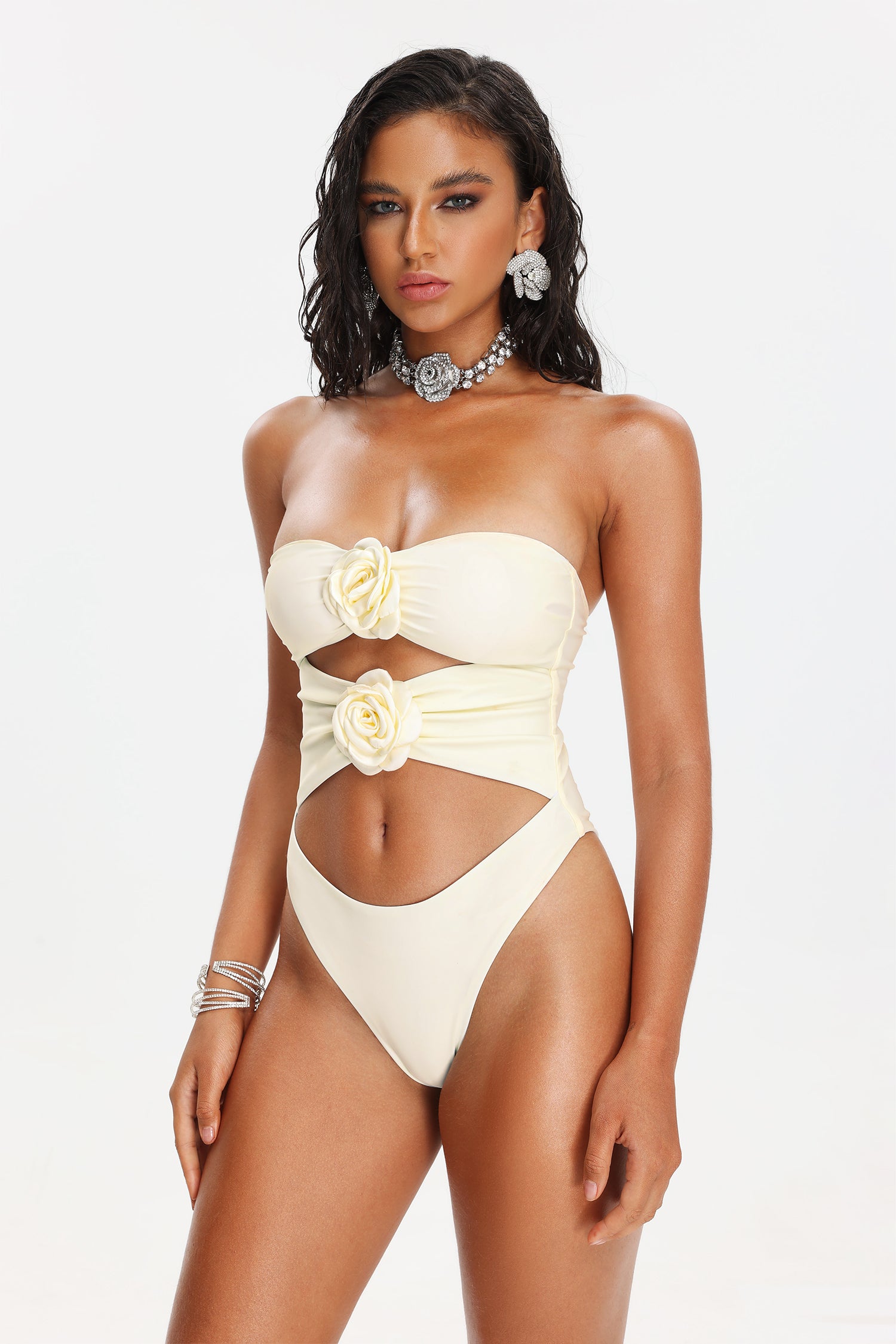 Pana Flower Cut Out Swimsuit	