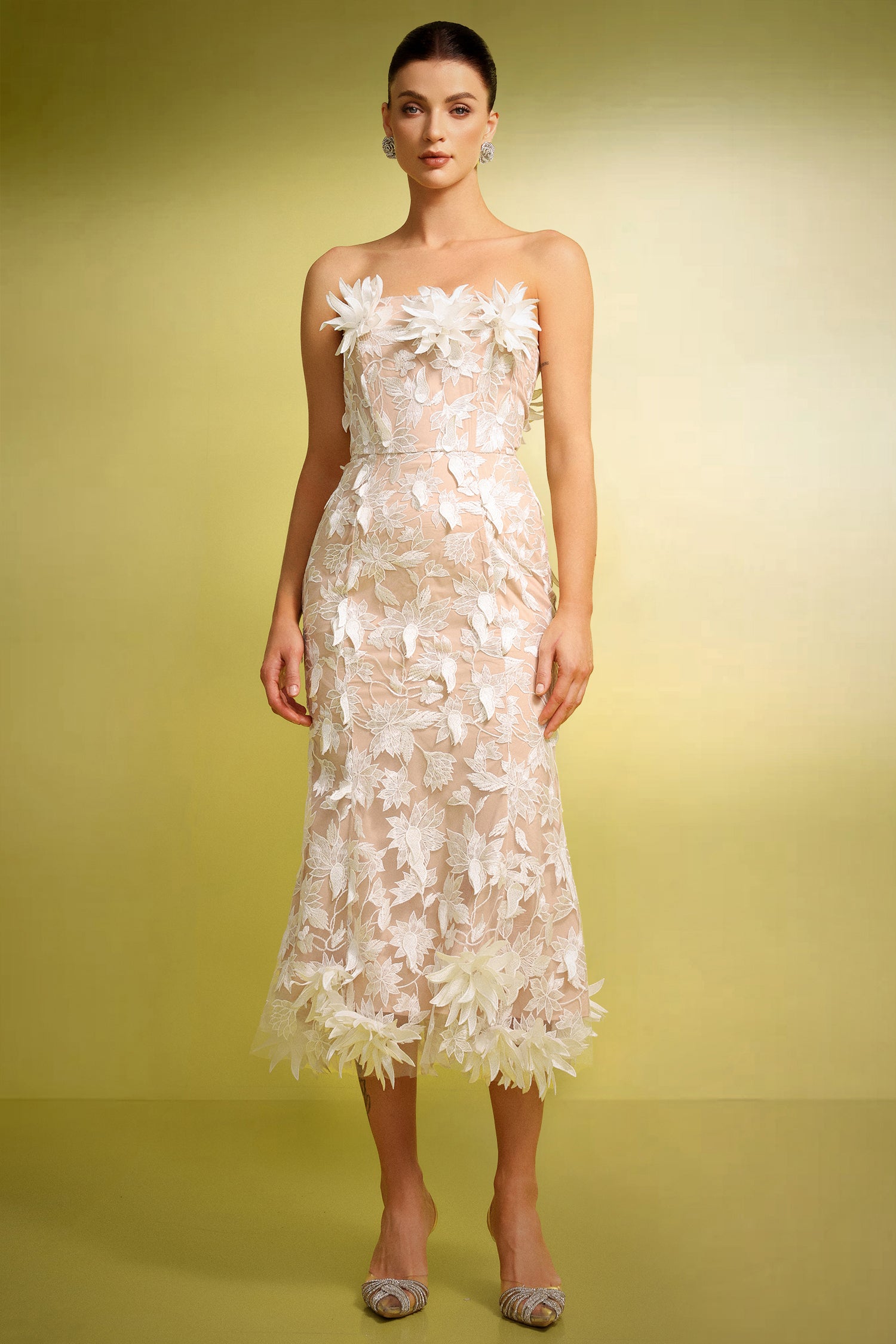 Kater Sleeveless Flowers Lace Maxi Dress