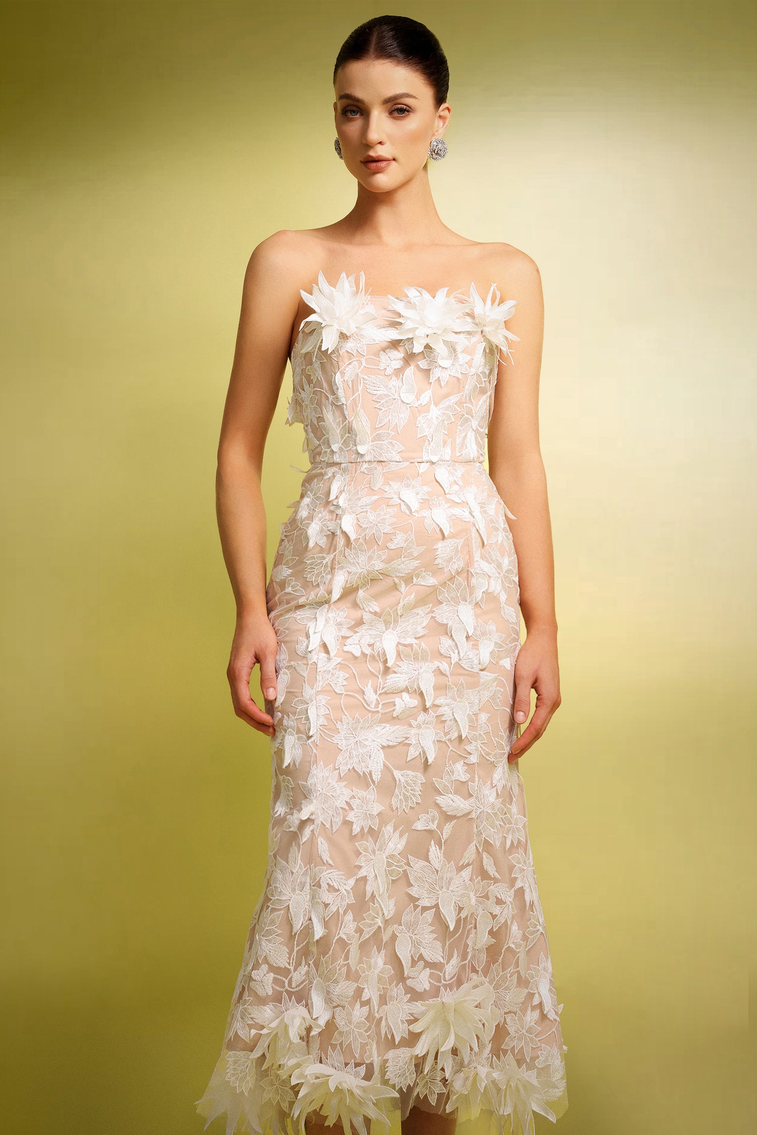 Kater Sleeveless Flowers Lace Maxi Dress