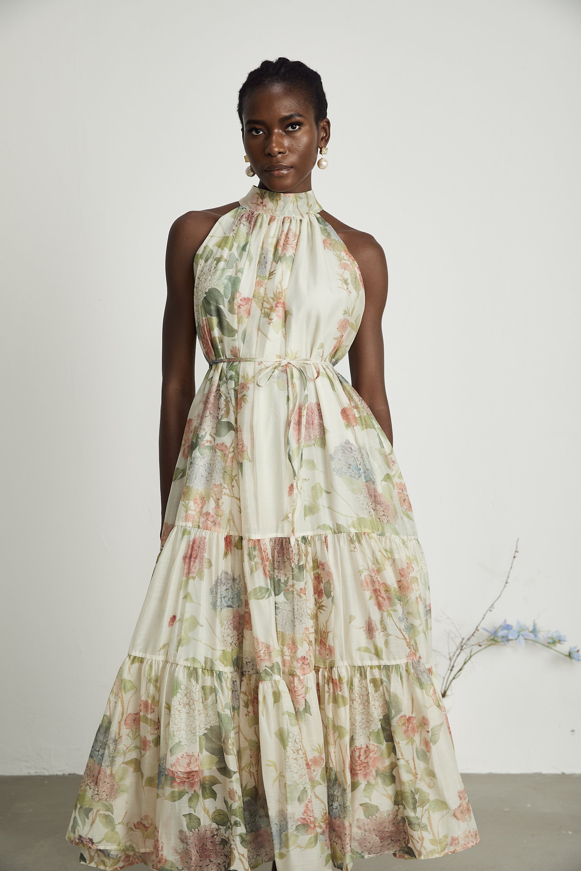 Manon layered floral-print midi dress 1