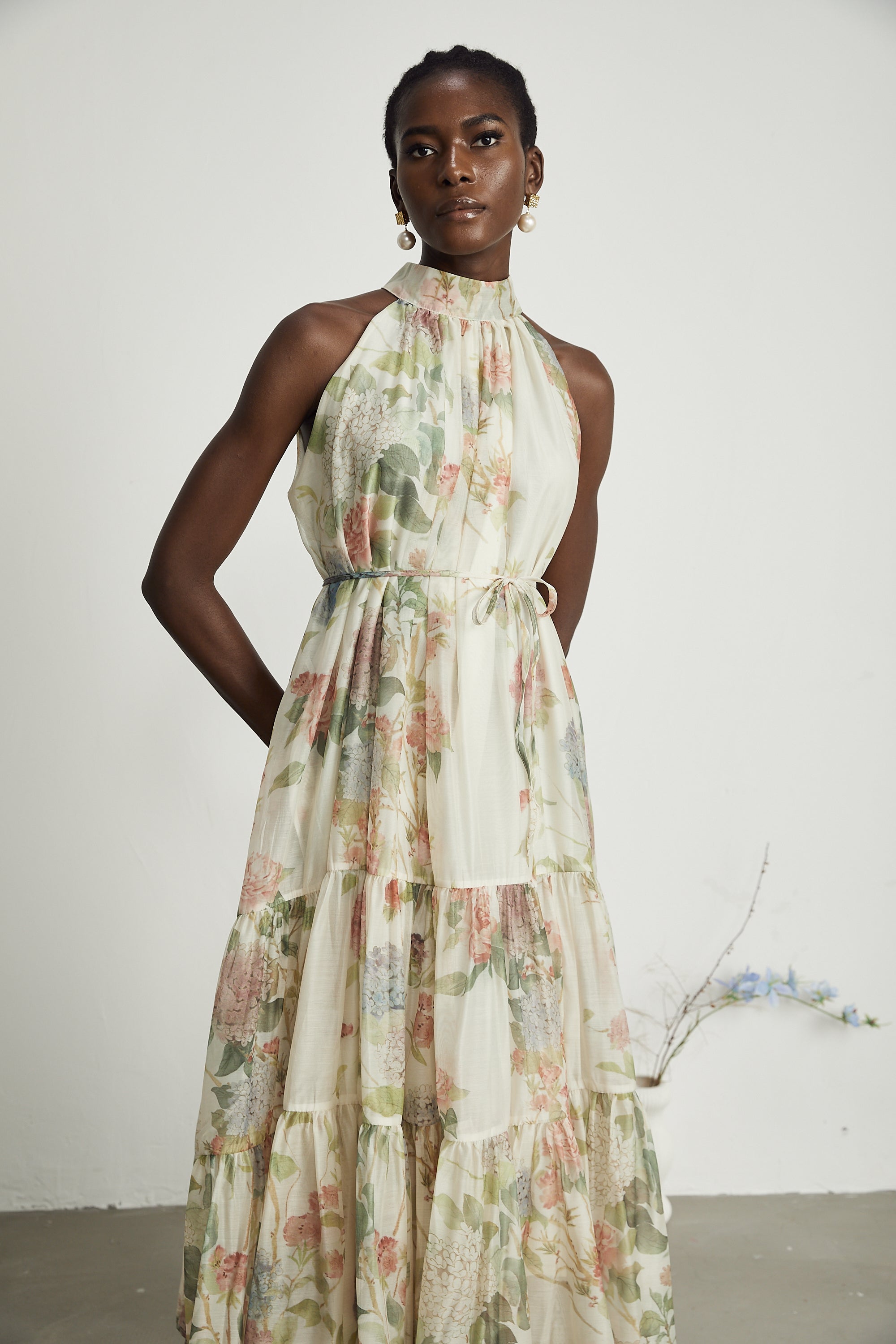 Manon layered floral-print midi dress 4