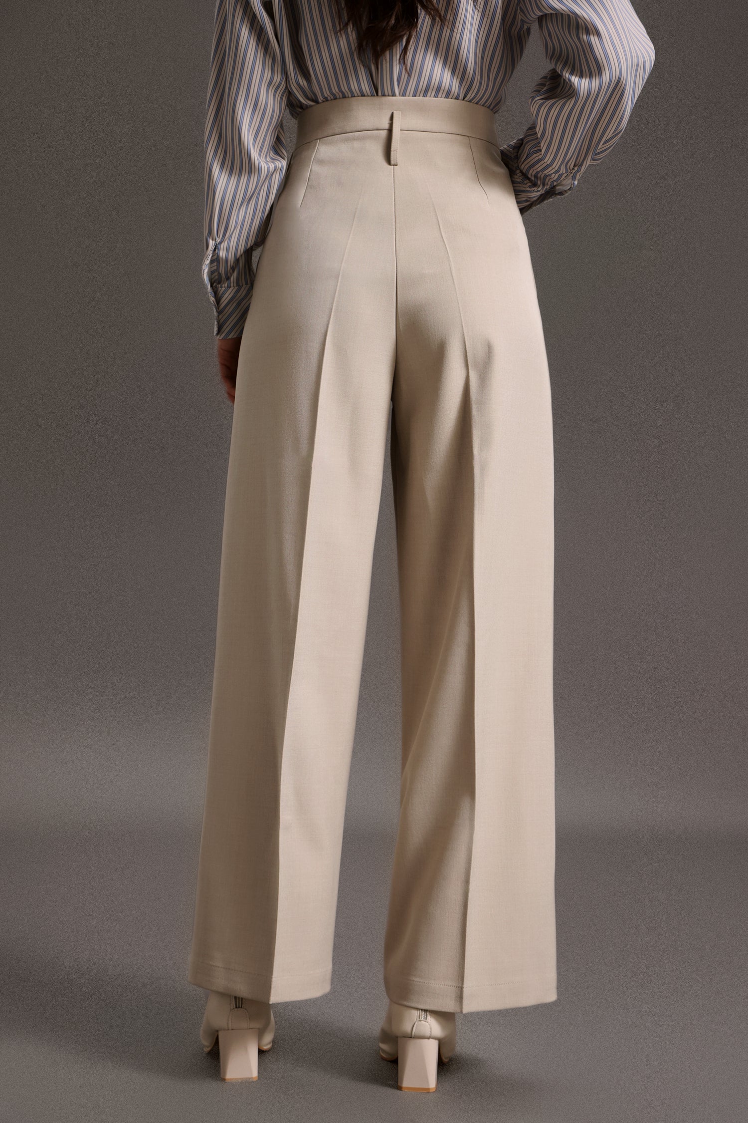 Theodora High Waist Straight Wide-Legs Suit Pants