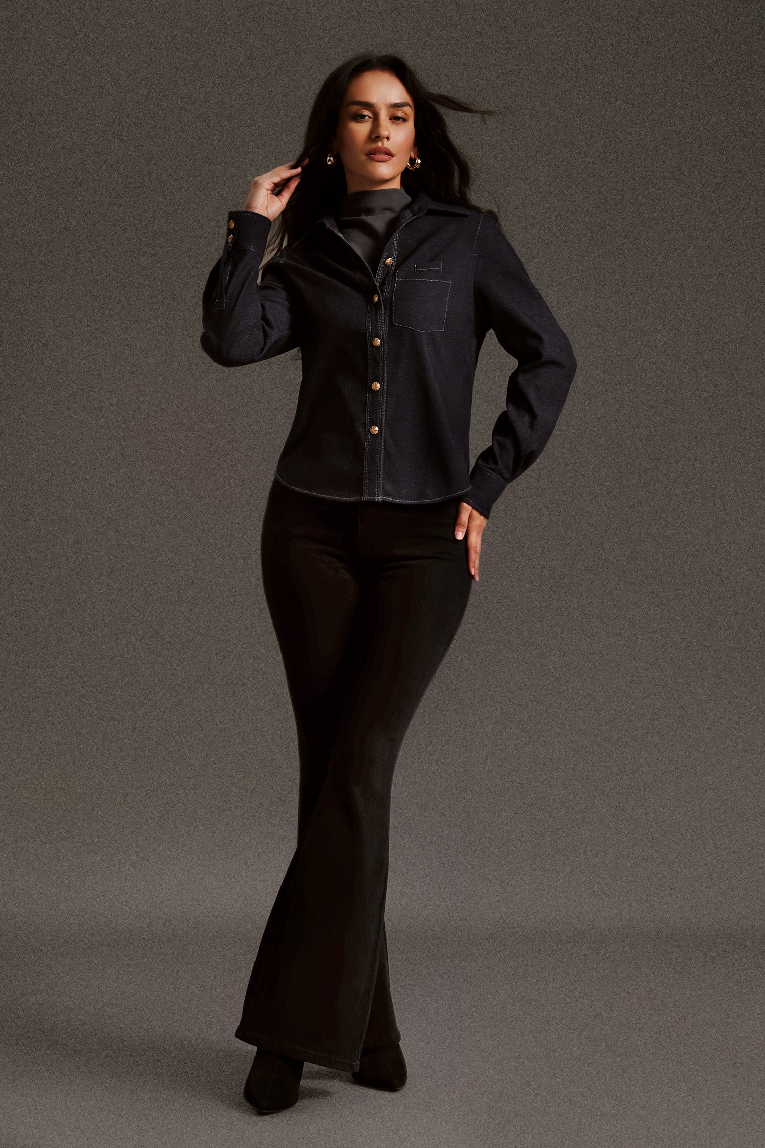 Shaylah Polo Neck Long Sleeves Blouse