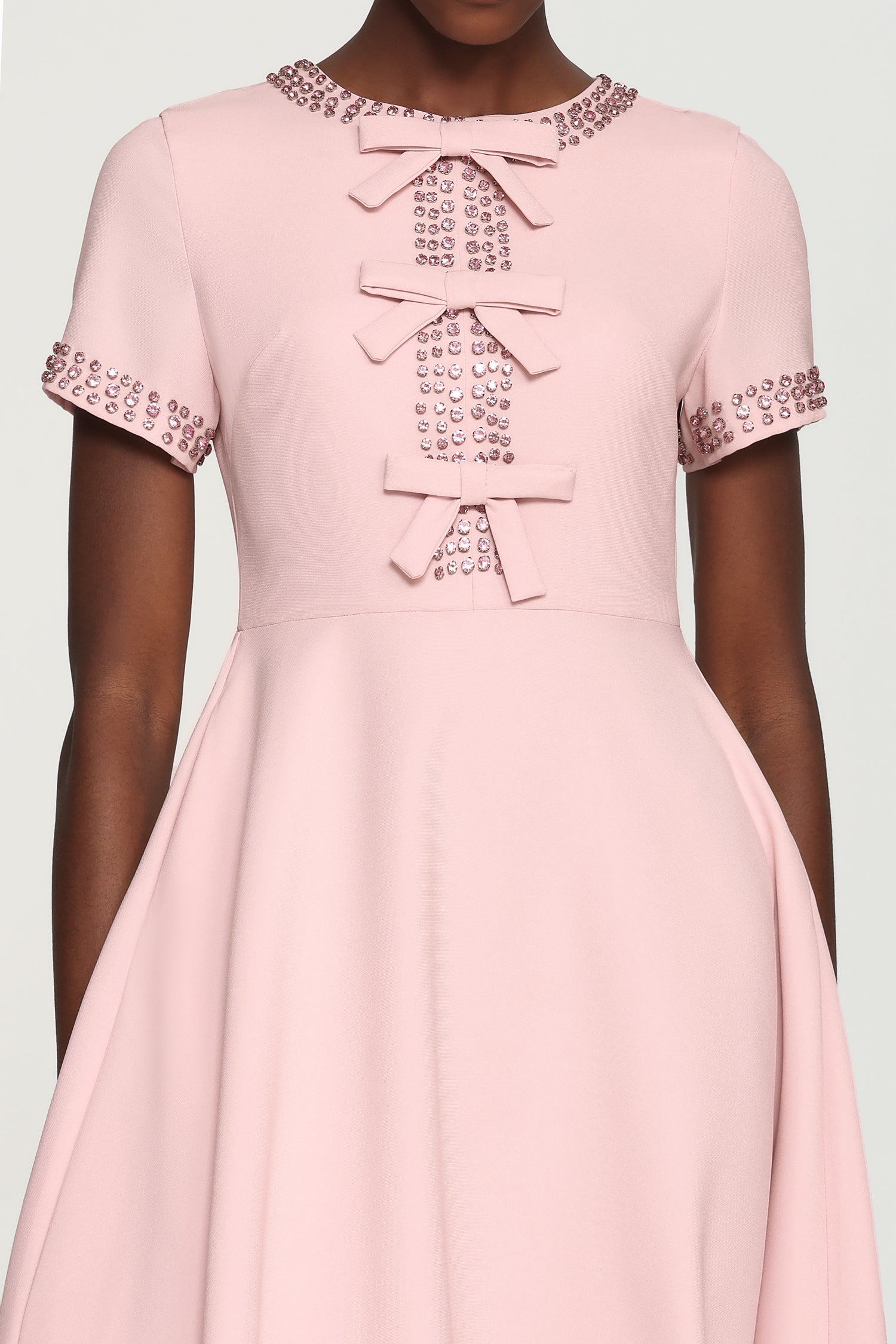 Xerca Short Sleeve Diamond Bow Maxi Dress