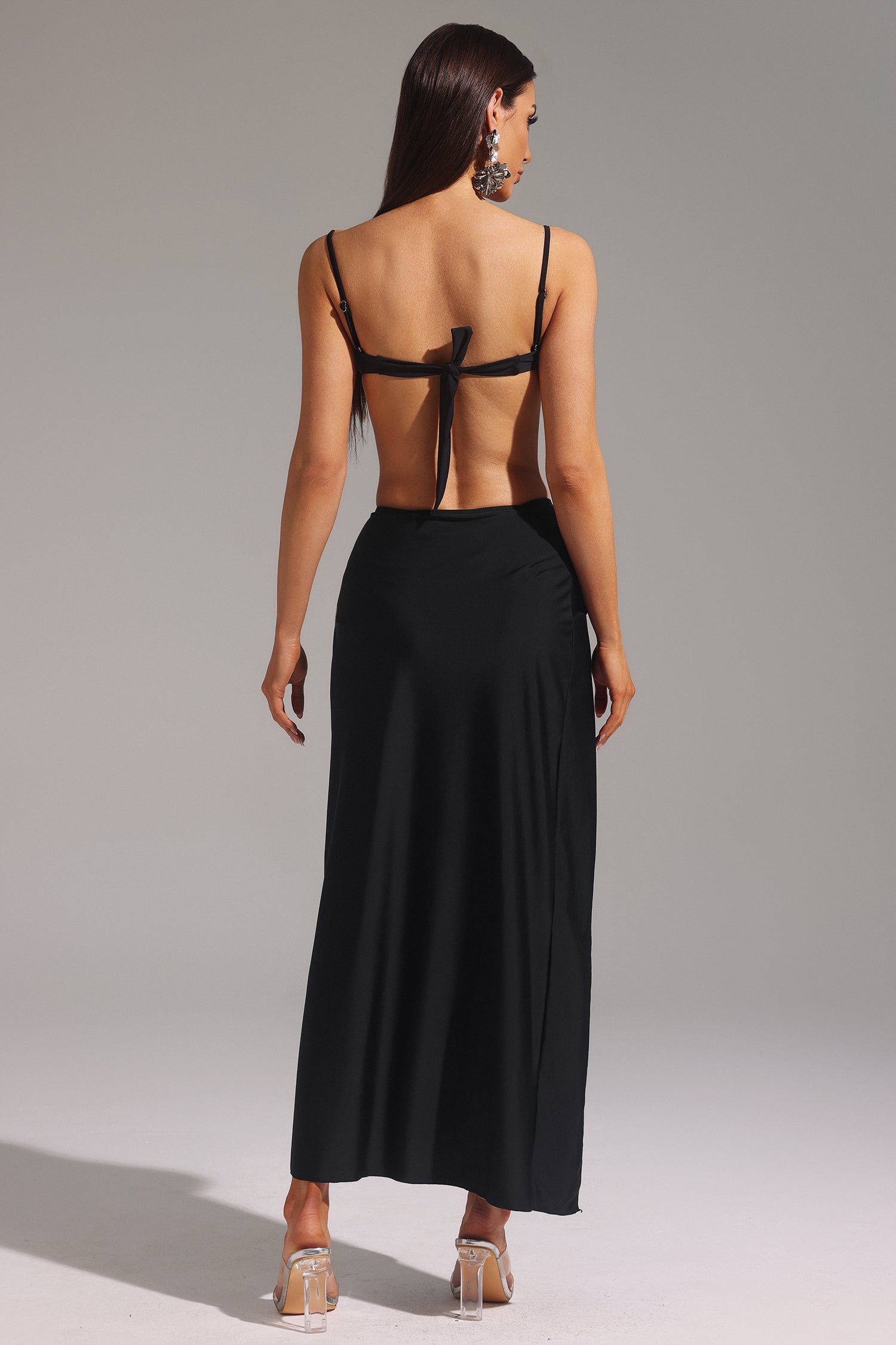 Jerlyn Sleeveless Slit Maxi Swimsuit	