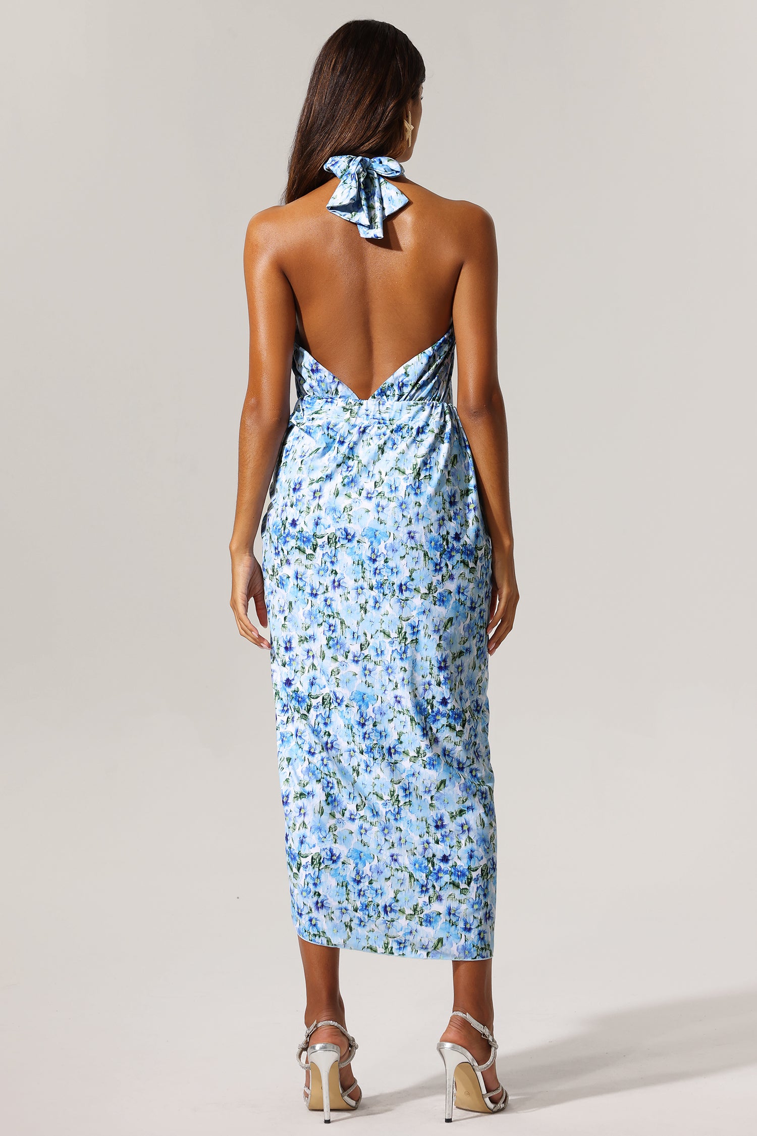 Tulip Floral Printed High Slit Swimwear And Skirt Two-Piece Set	
