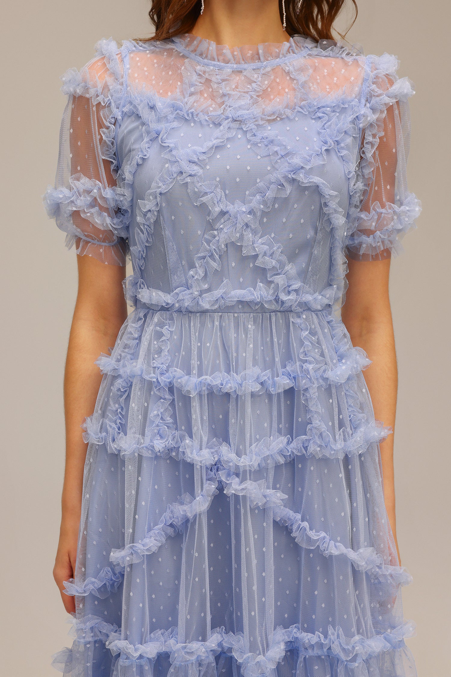 Tessy Short Sleeve Folds Maxi Dress