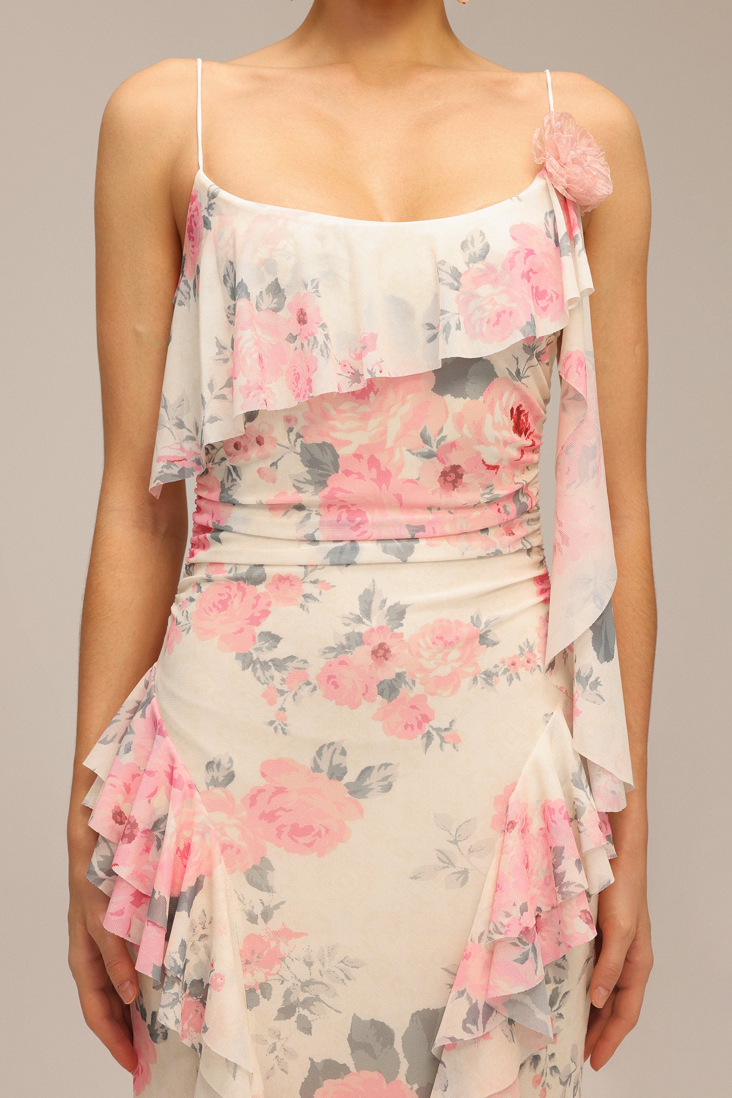 Noor Halter Printed Flowers Maxi Dress