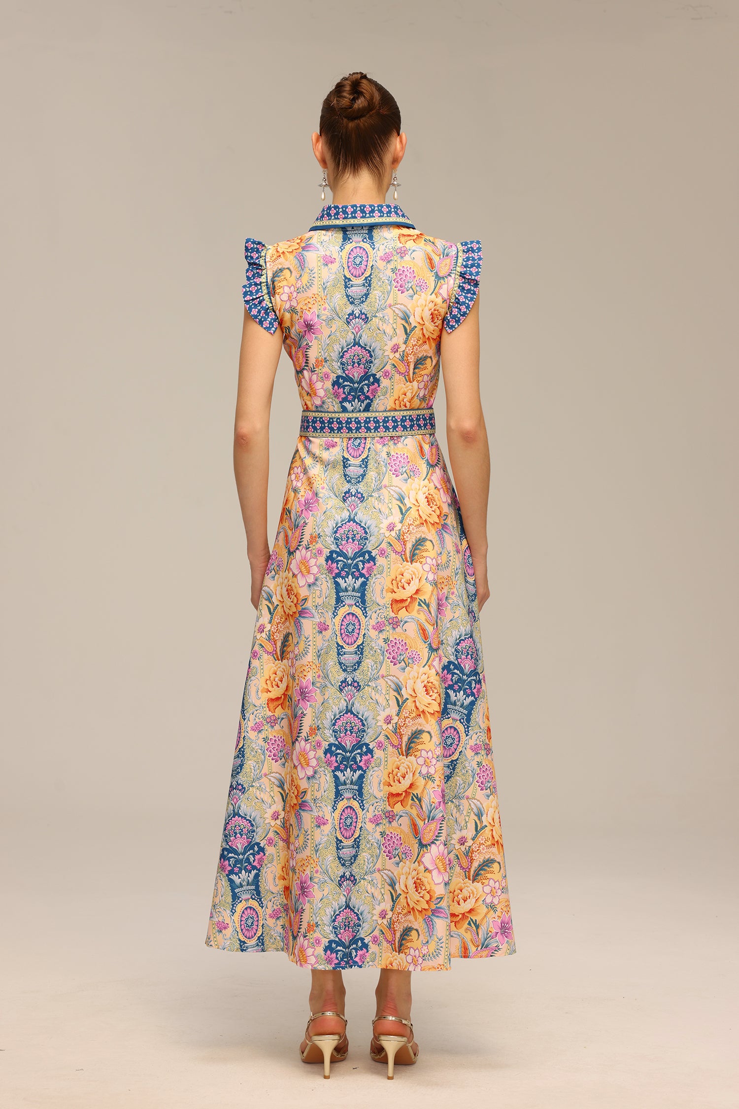 Naida Floral Printed Sleeveless Maxi Dress