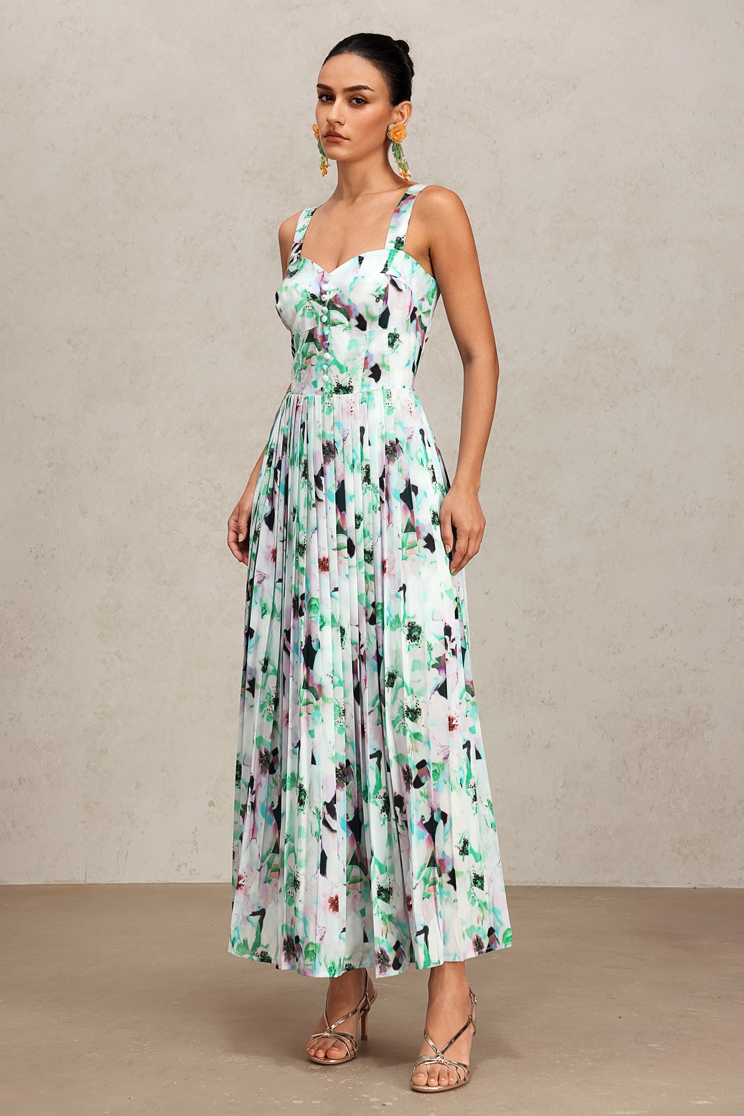Renaa Halter Floral Printed Maxi Dress