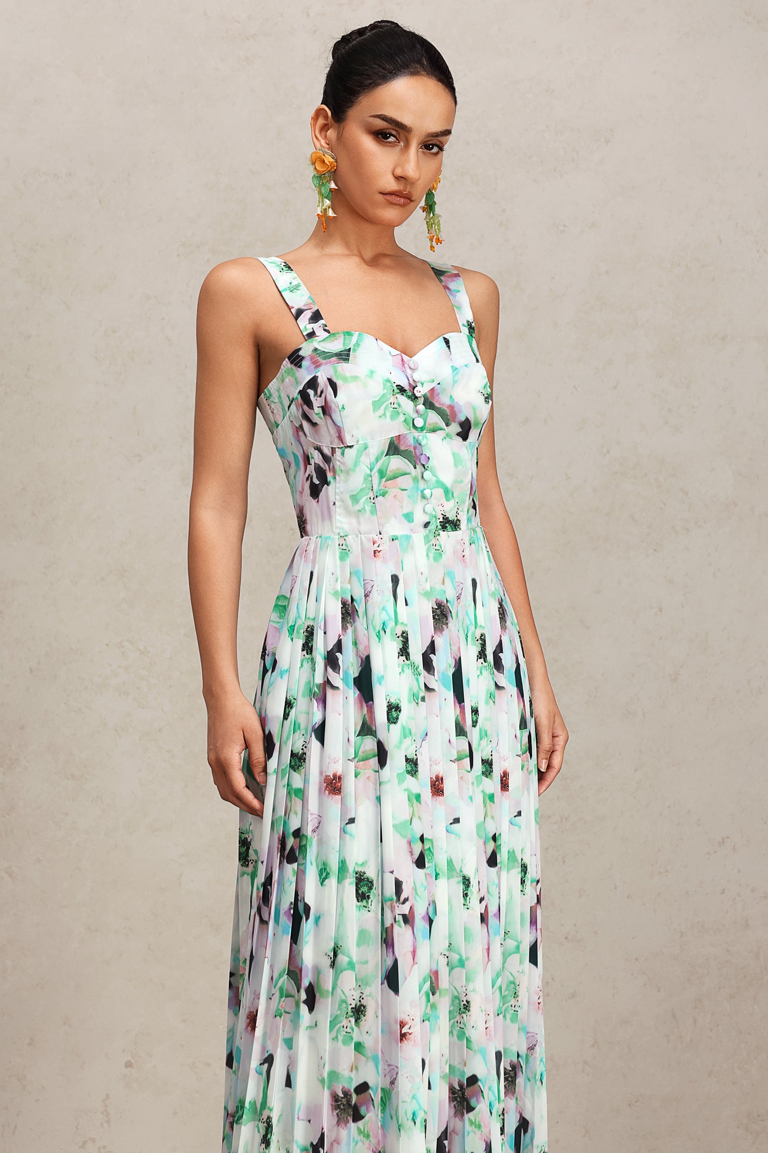 Renaa Halter Floral Printed Maxi Dress