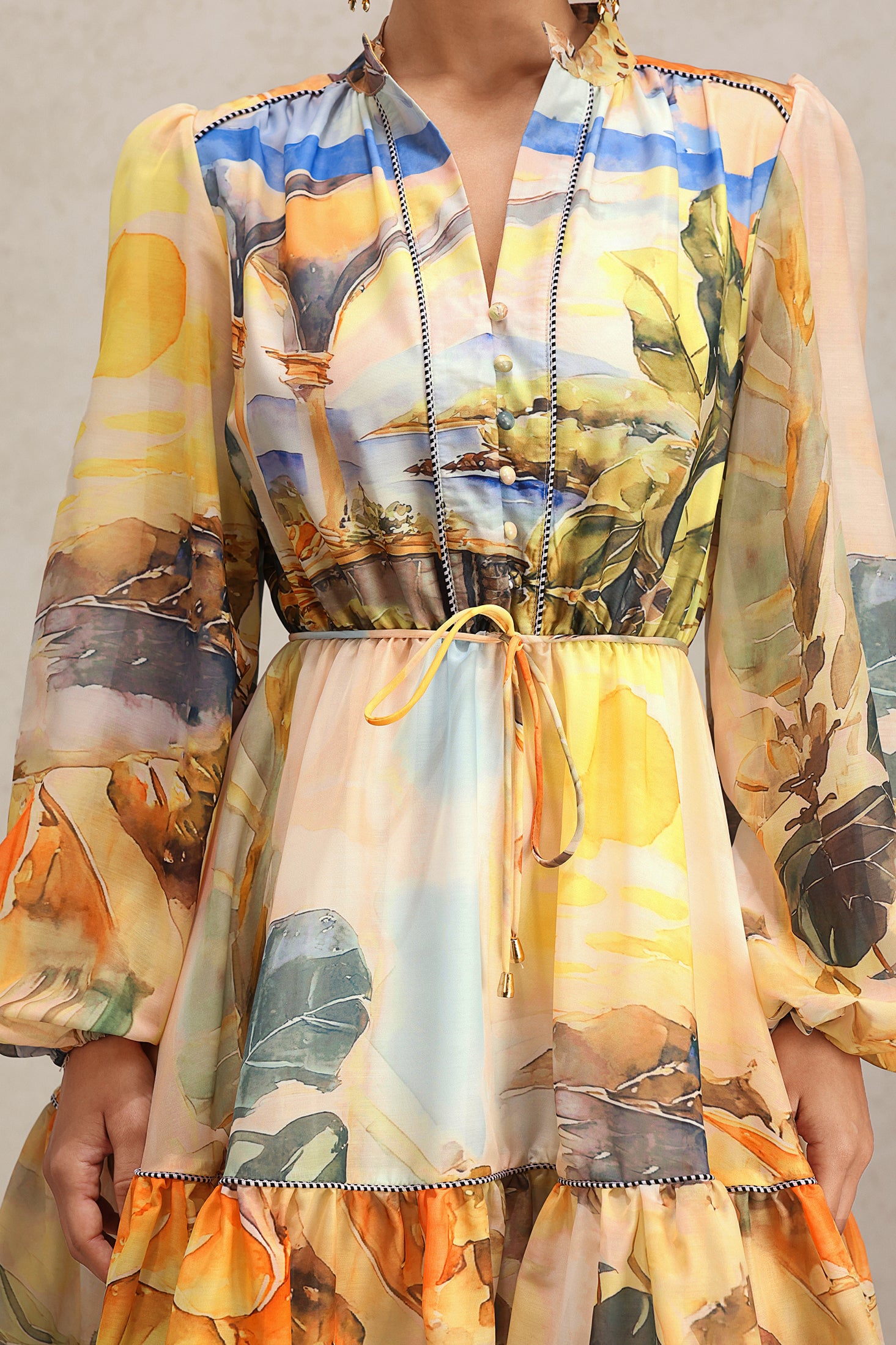 Dazie Puff Sleeves Floral Printed Mini Dress