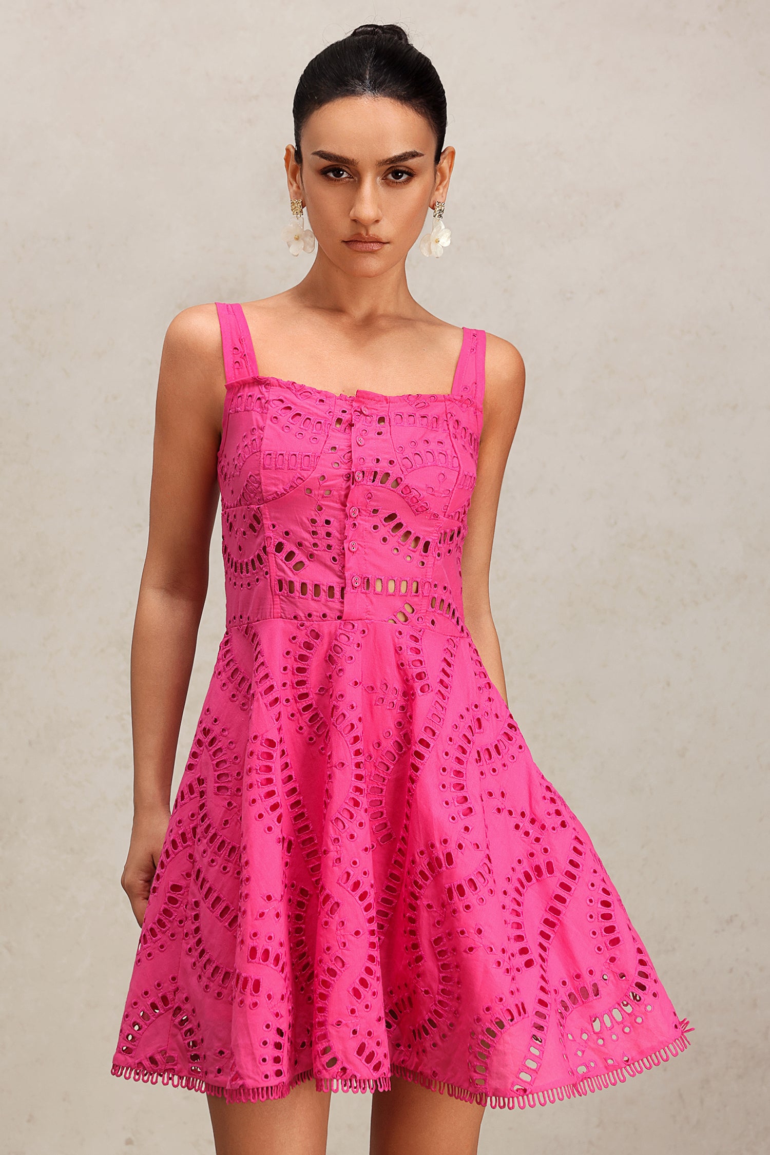 Unico Halter Lace Mini Dress