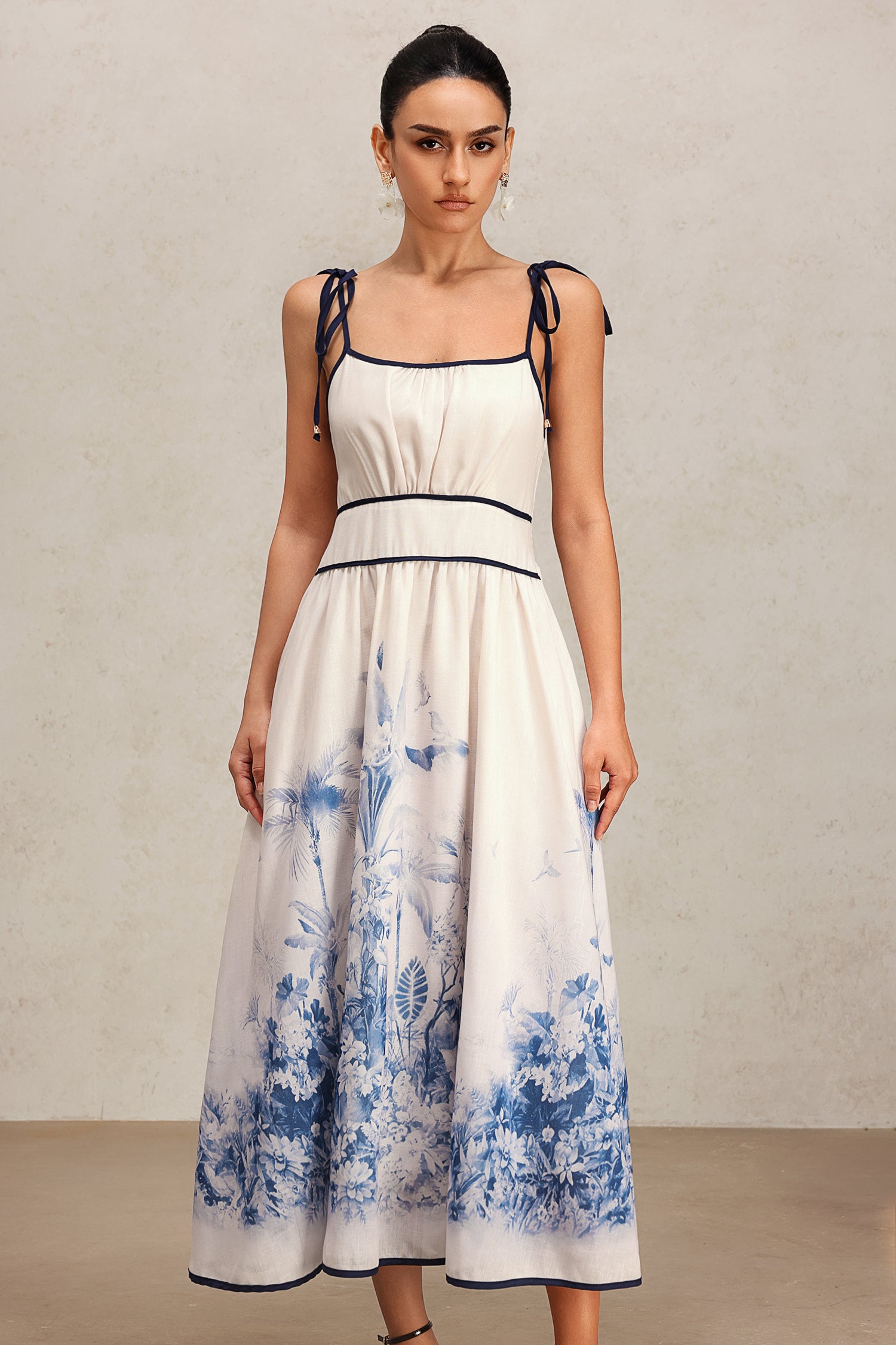 Kasuni Halter Floral Printed Maxi Dress