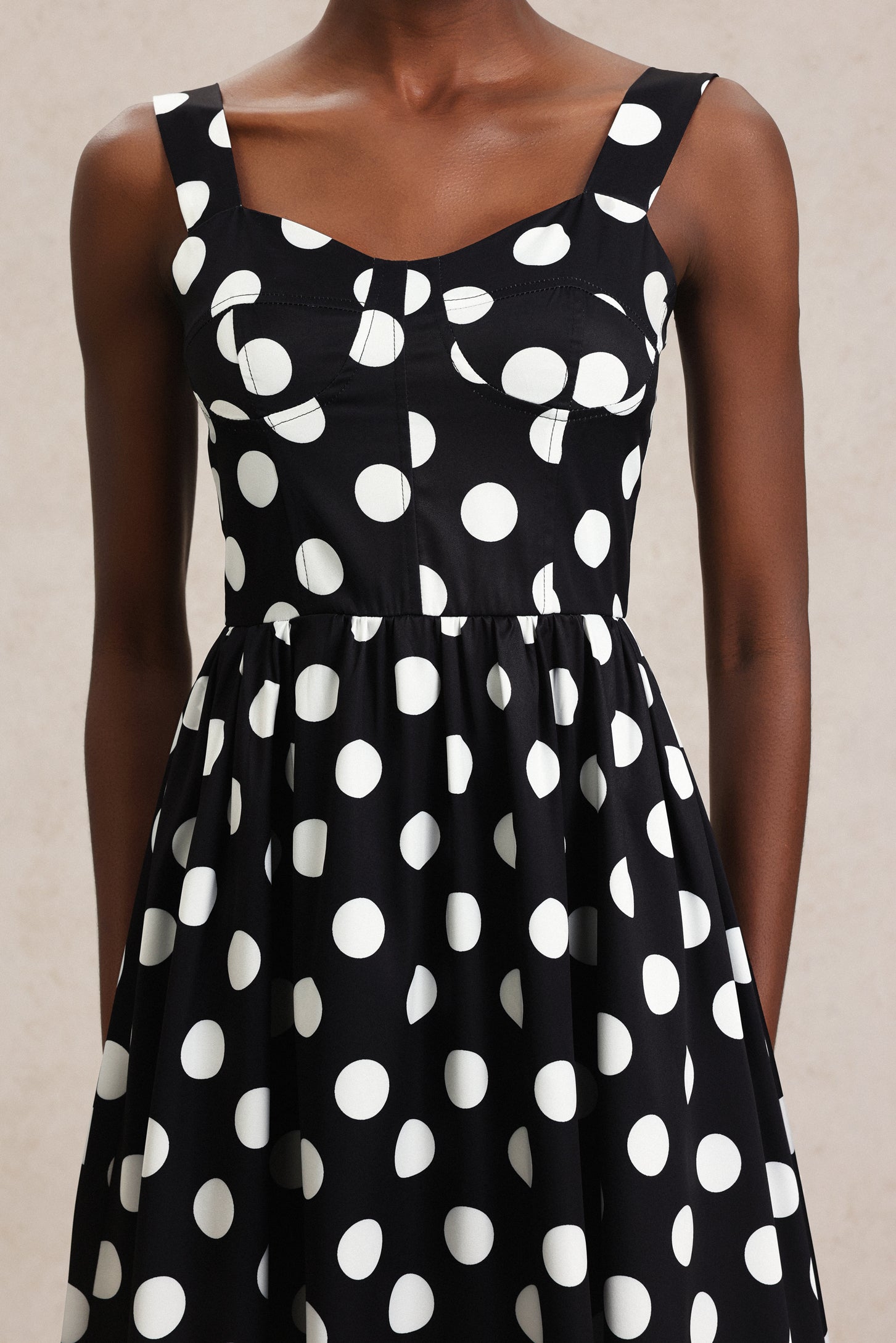 Noah Dot Printed Halter Midi Dress