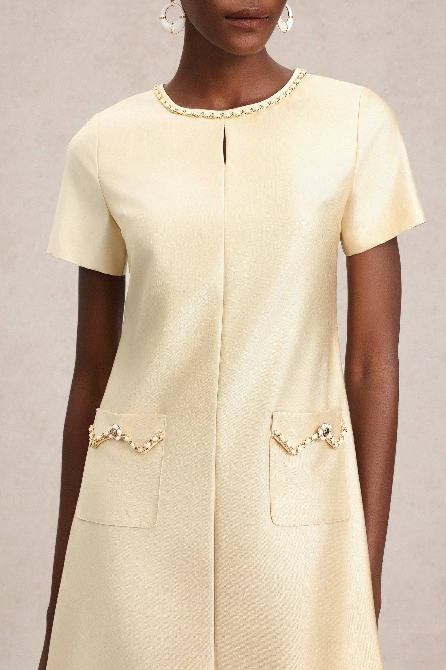 Tancy Short Sleeves Round Neck Mini Dress