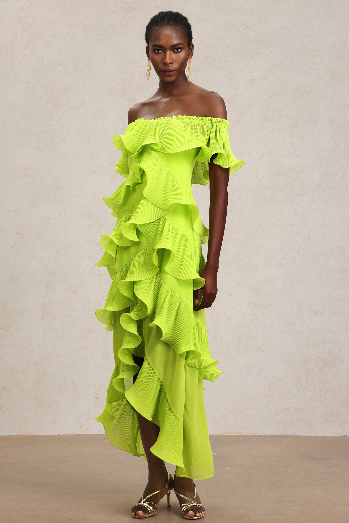 Sete Off-The-Shoulder Asymmetric Slit Maxi Dress